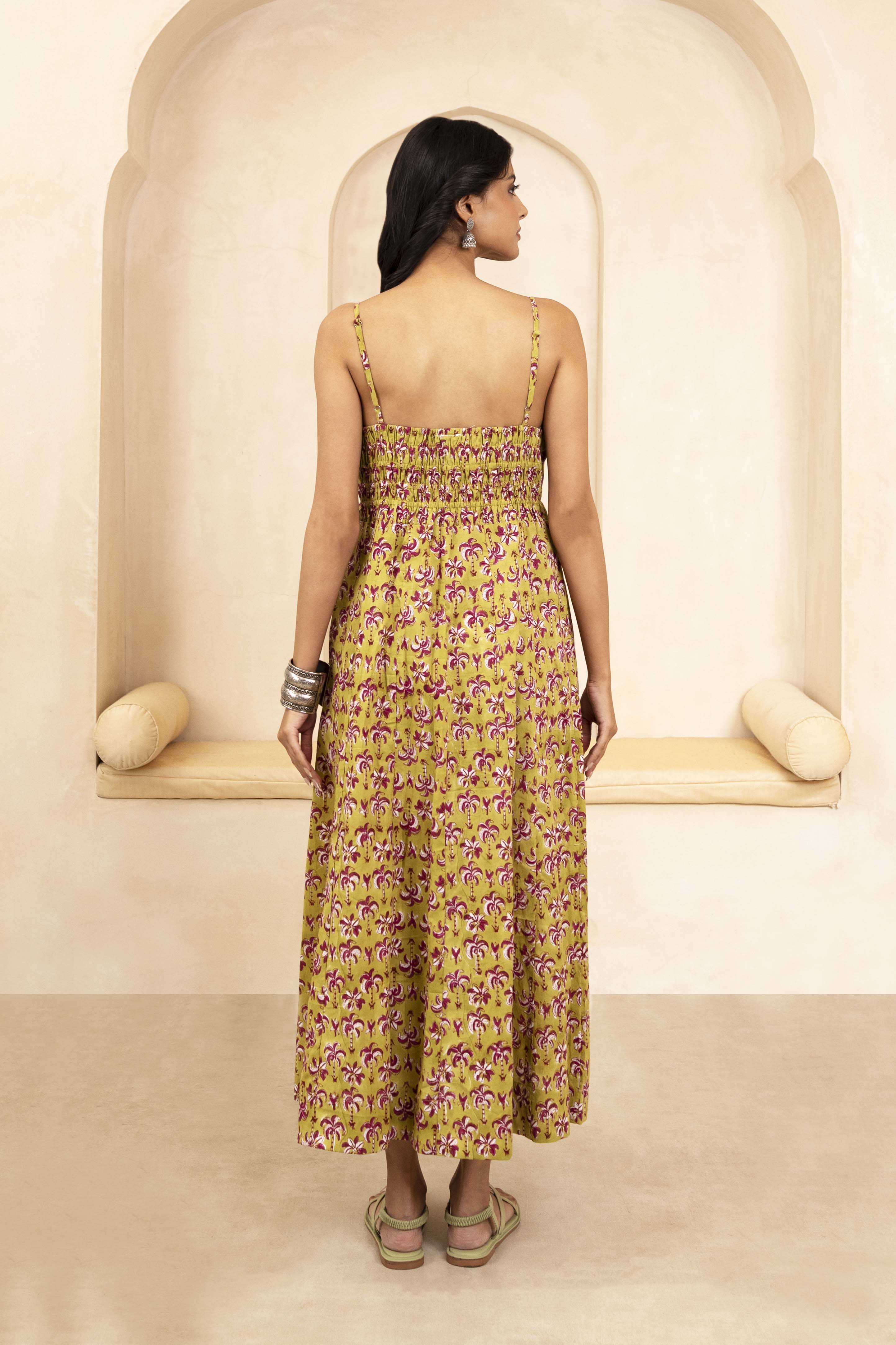 Olive Spaghetti Dress