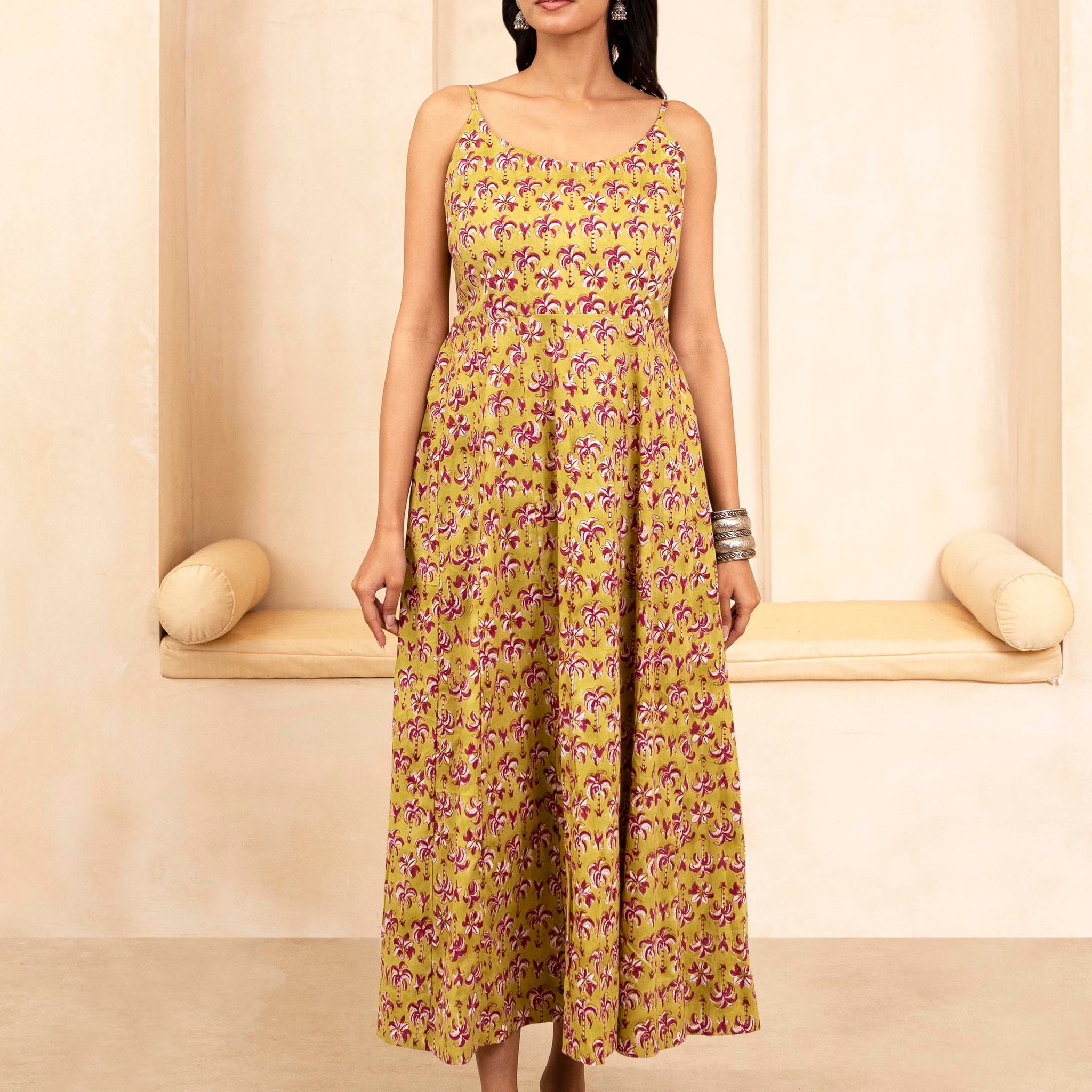Olive Spaghetti Dress