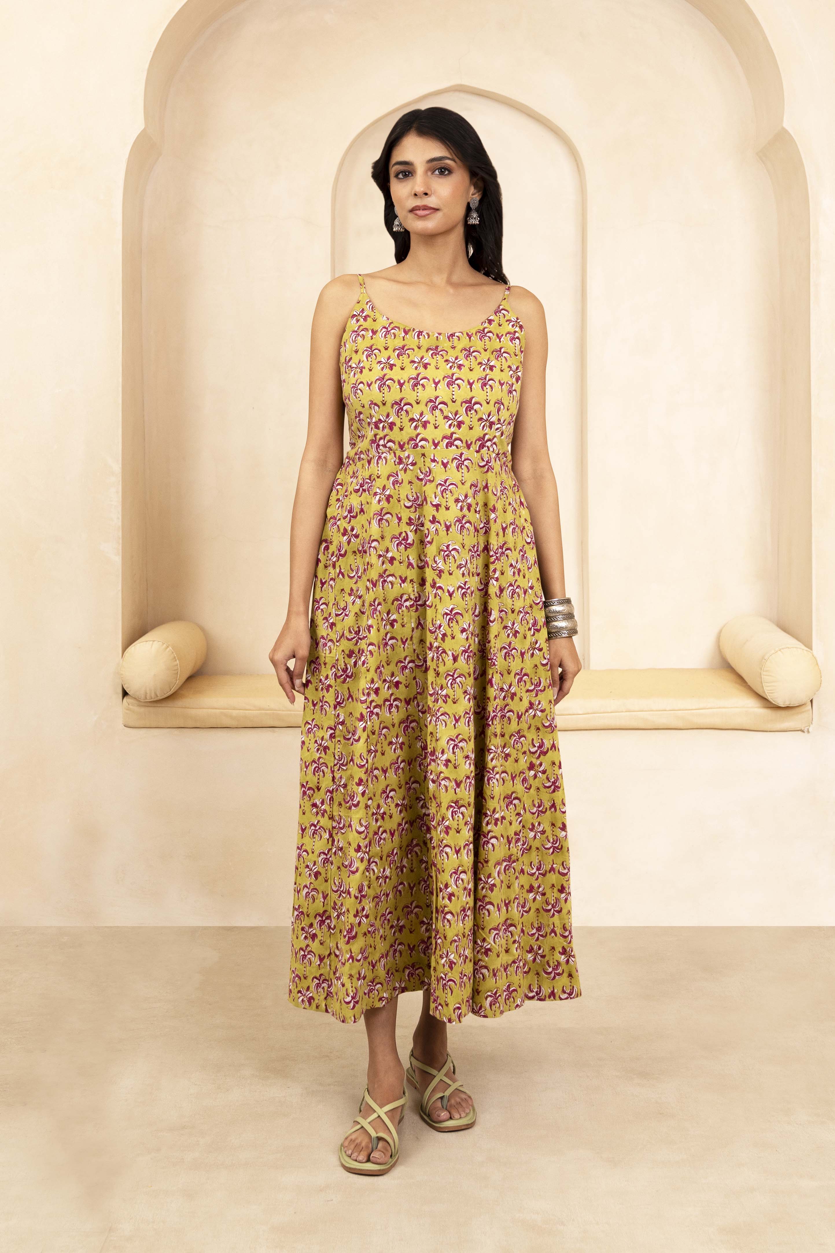 Olive Spaghetti Dress
