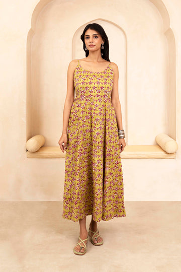 Olive Spaghetti Dress