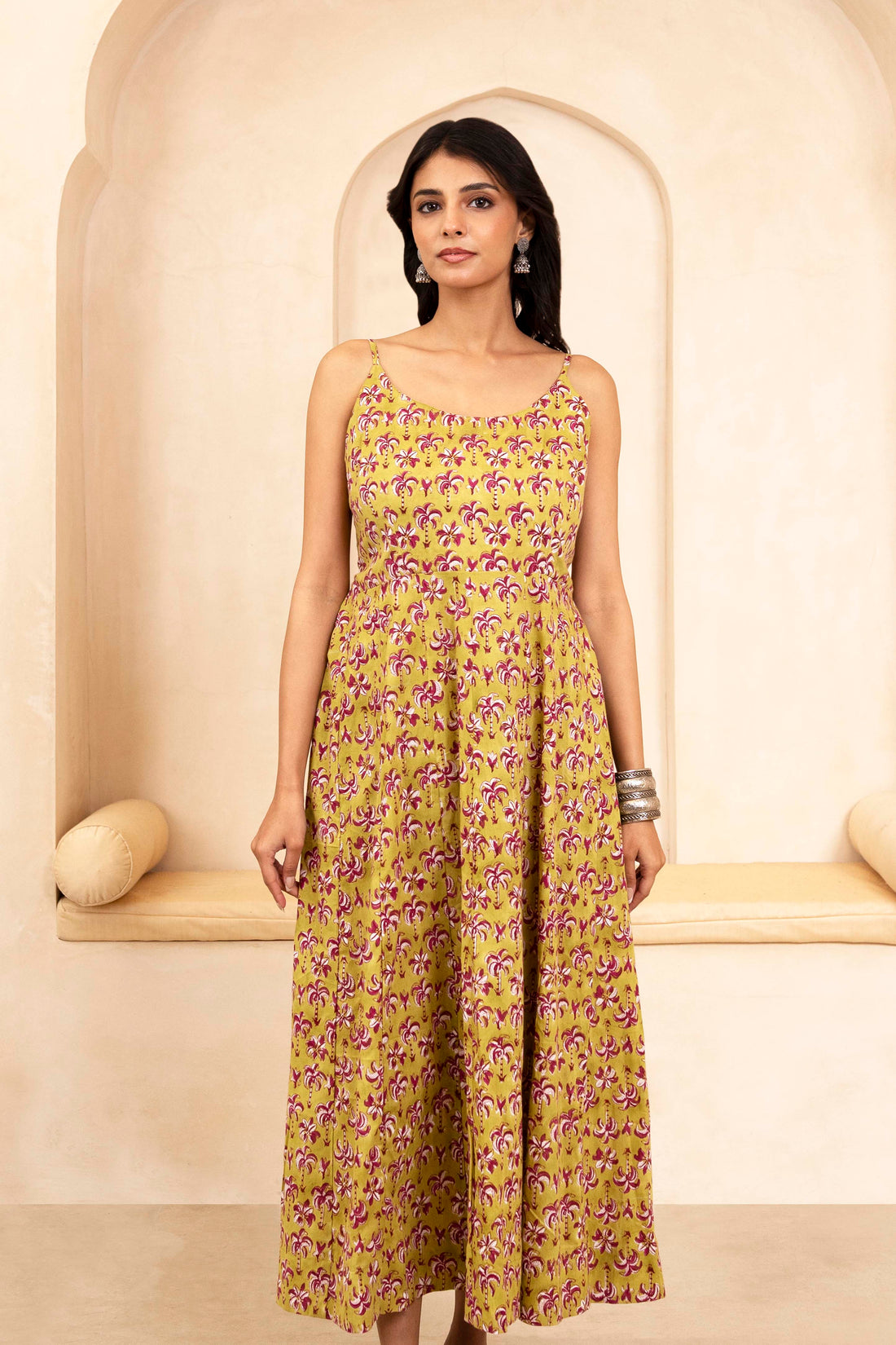 Olive Spaghetti Dress