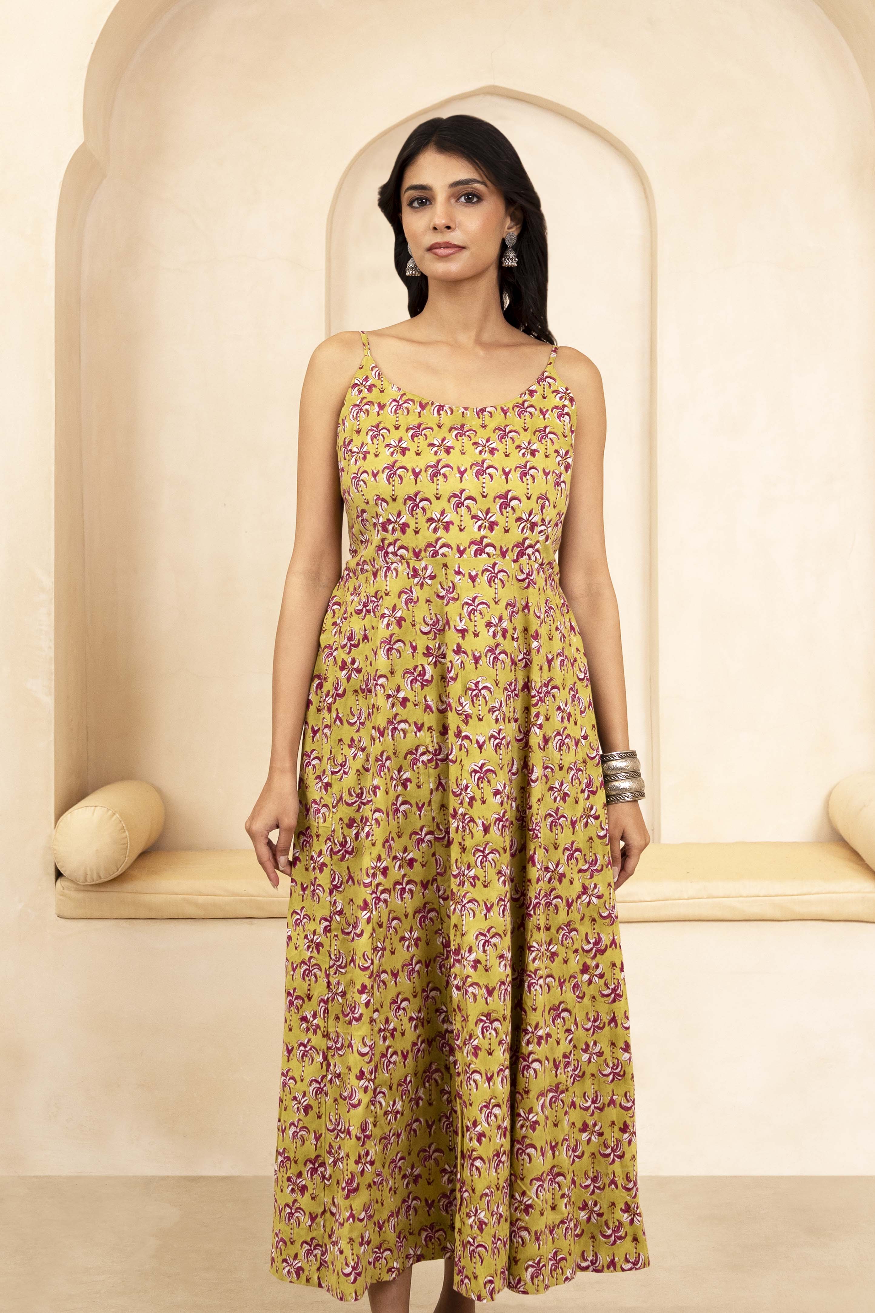 Olive Spaghetti Dress