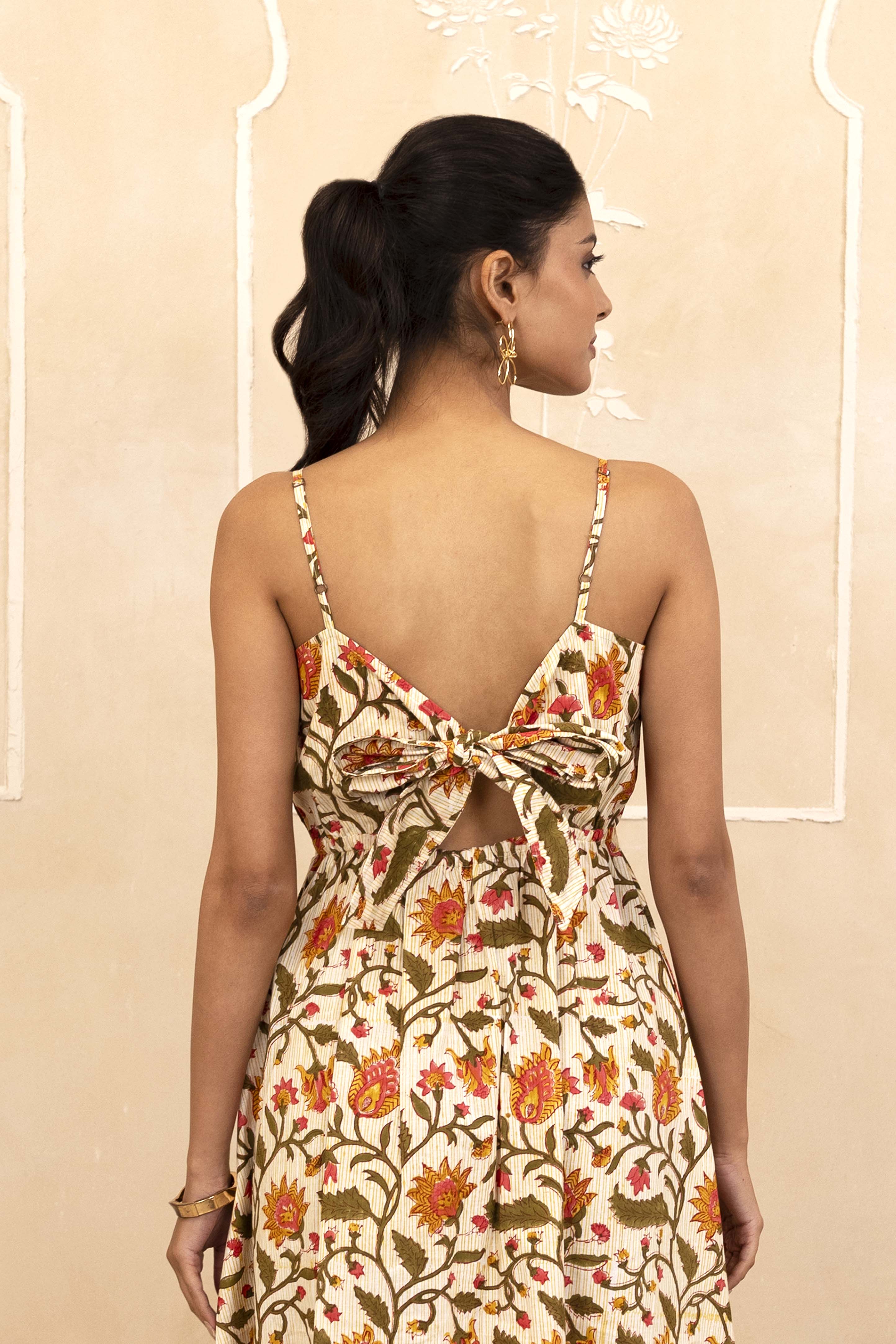 Cream Spaghetti Dress