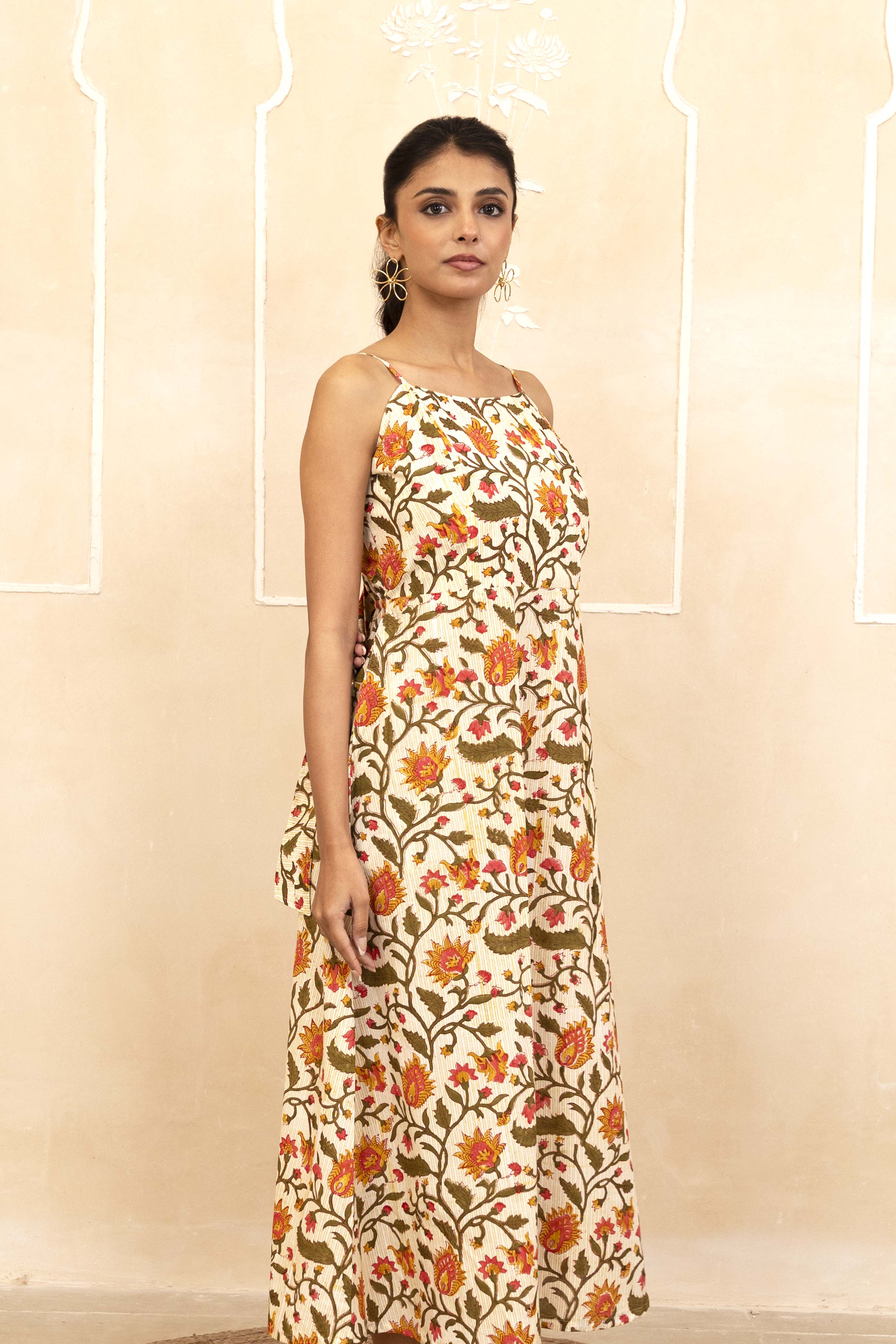 Cream Spaghetti Dress