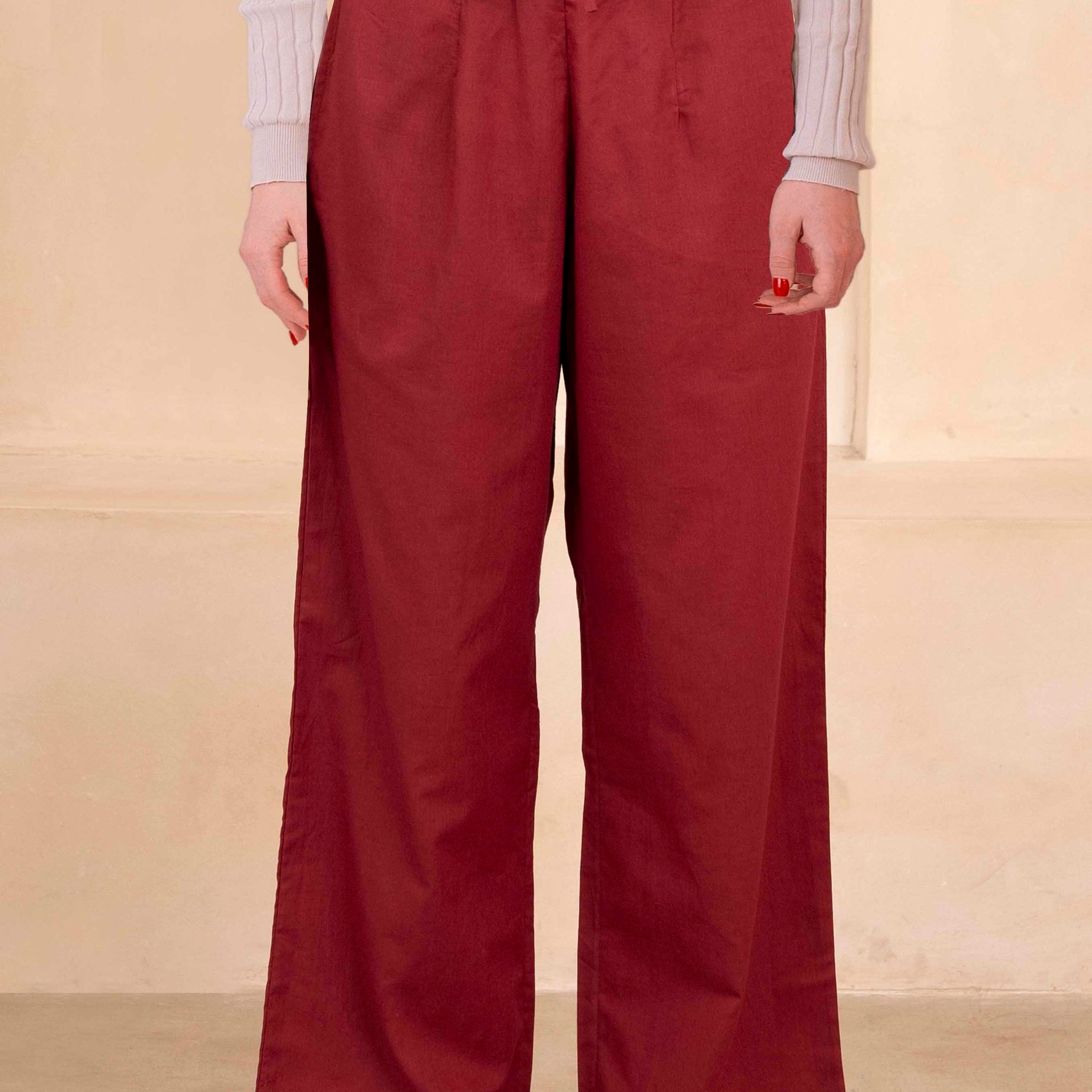 Vermillion Red Palazzo Pant