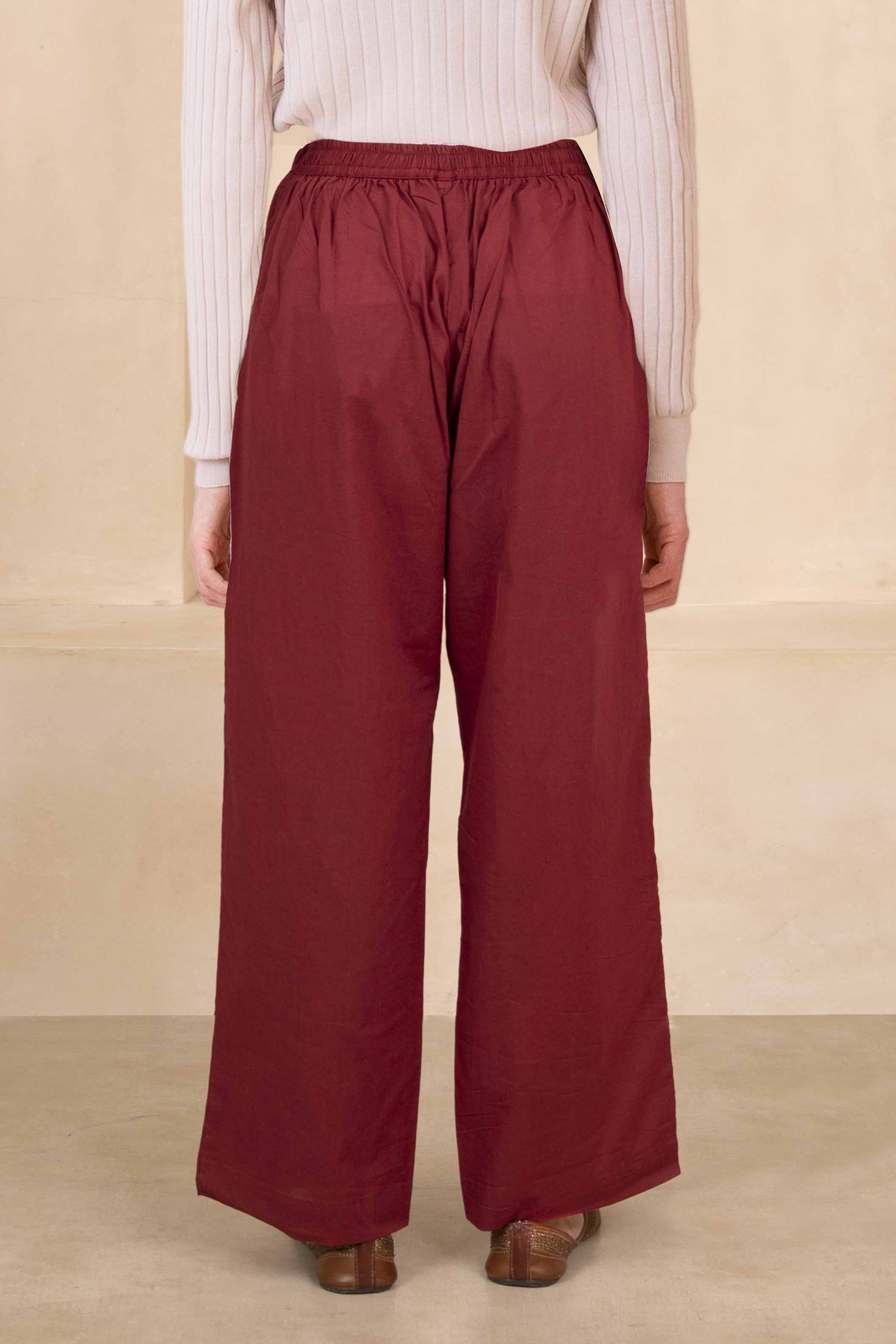 Vermillion Red Palazzo Pant