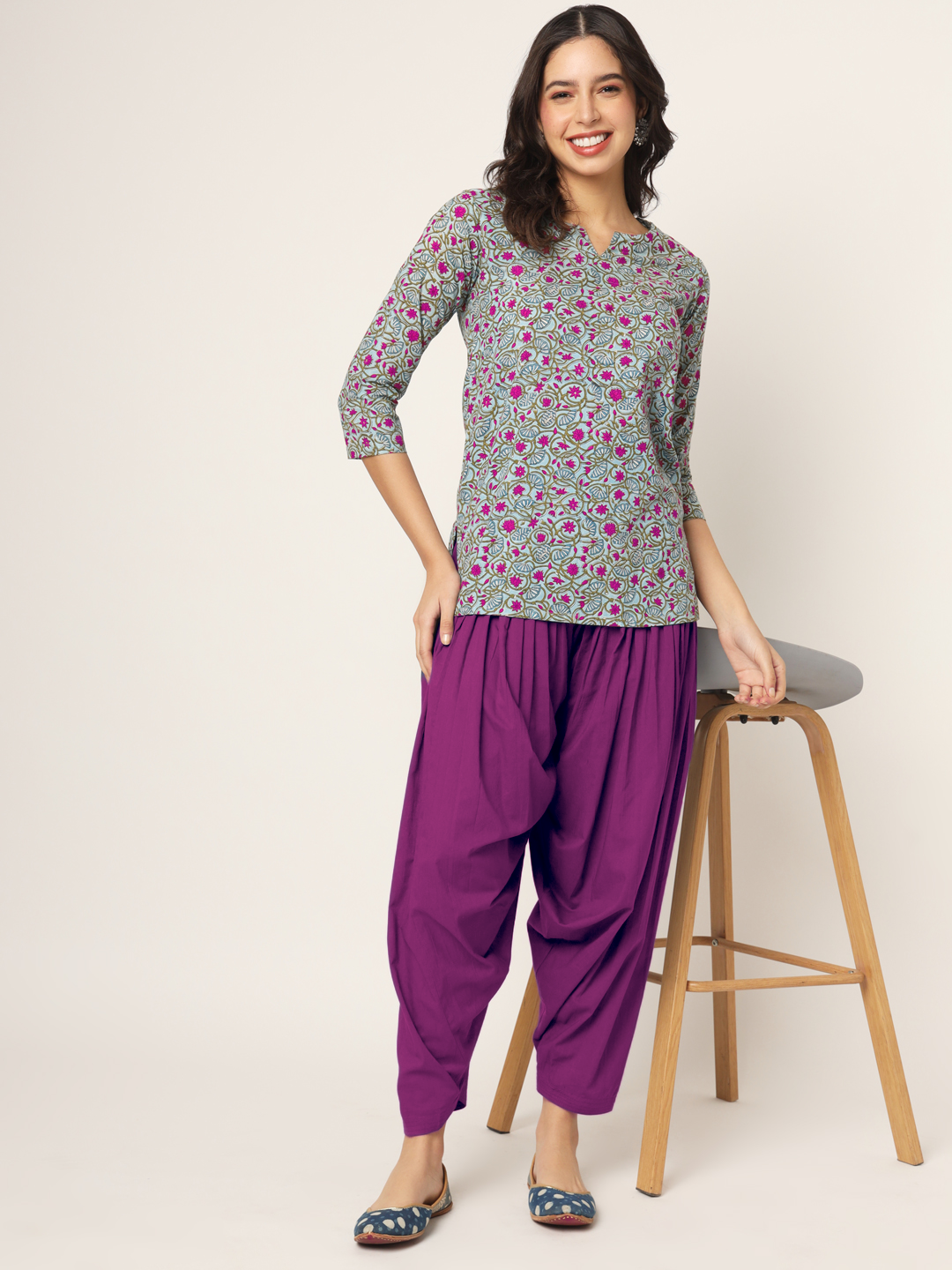 Magenta Patiala Pant