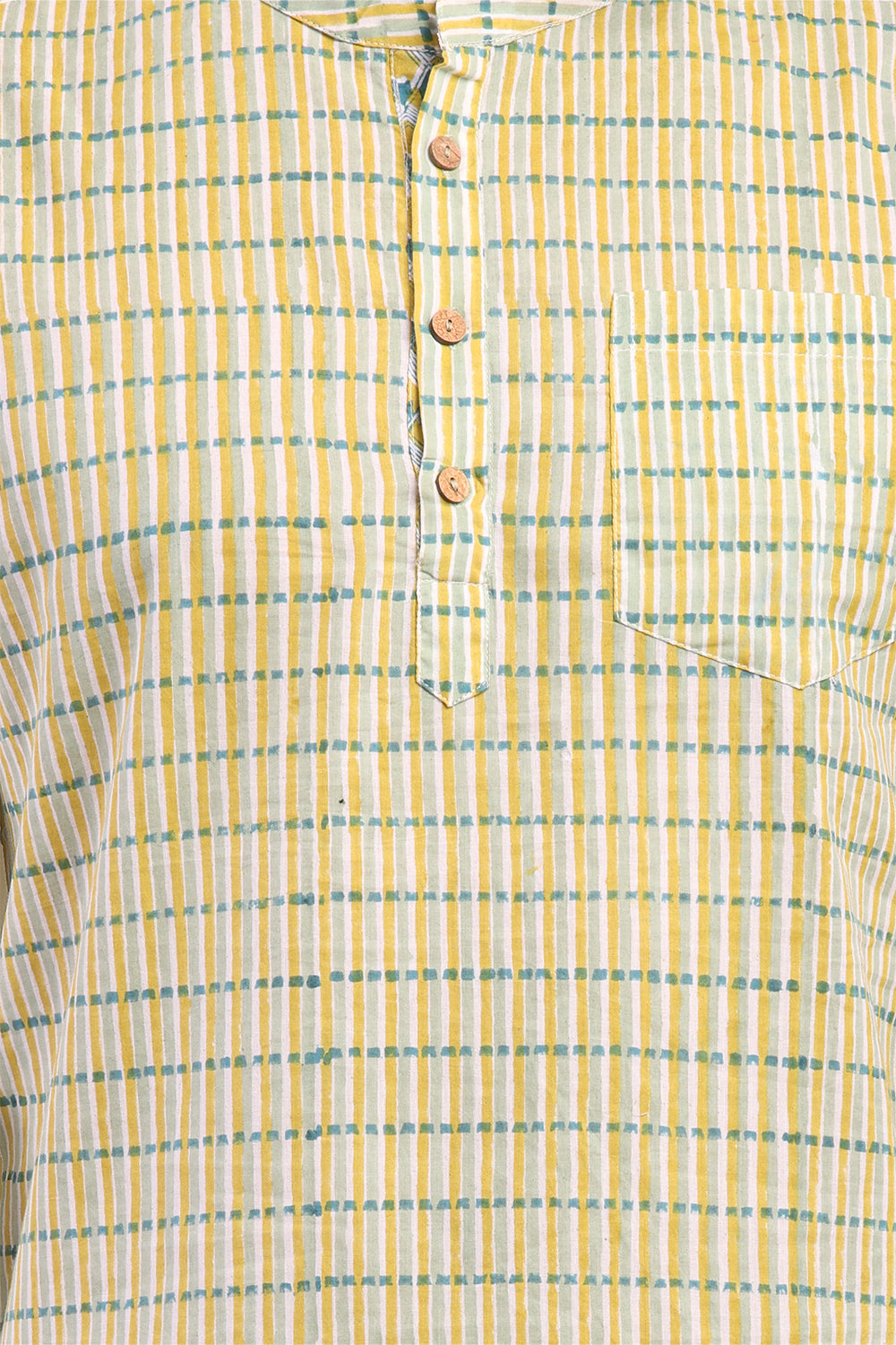 Yellow & Green Striped Men's Shirt