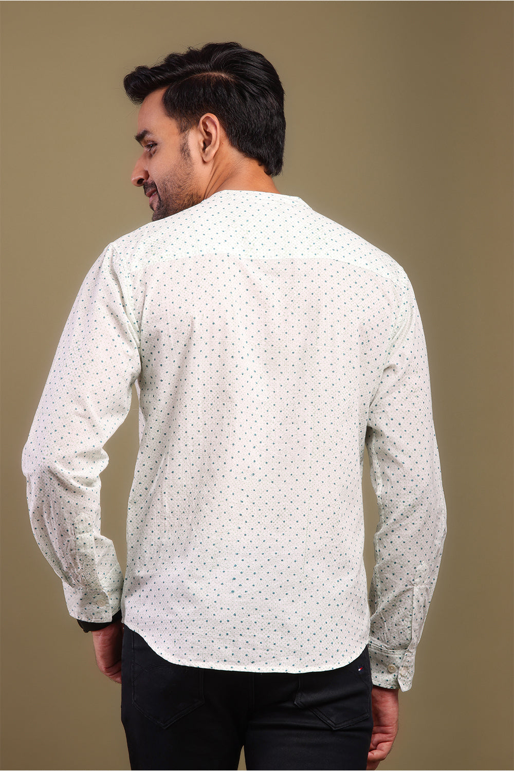 Teal Polka Dots Men's Shirt
