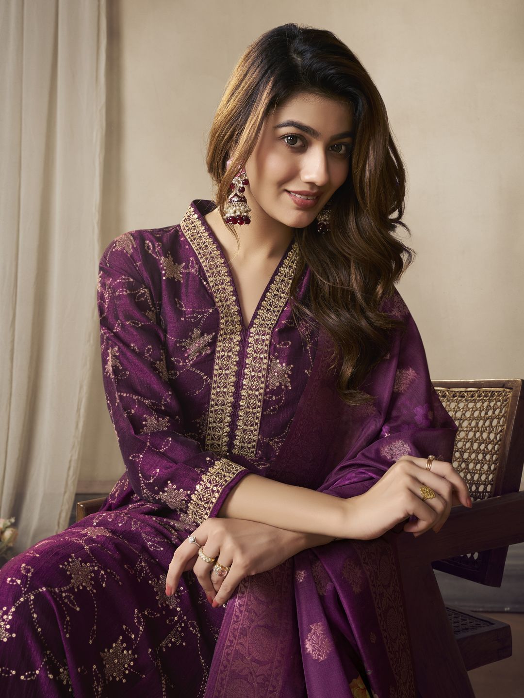 Label khoj Beautiful Anarkali kurta With Pant and Dupatta Set
