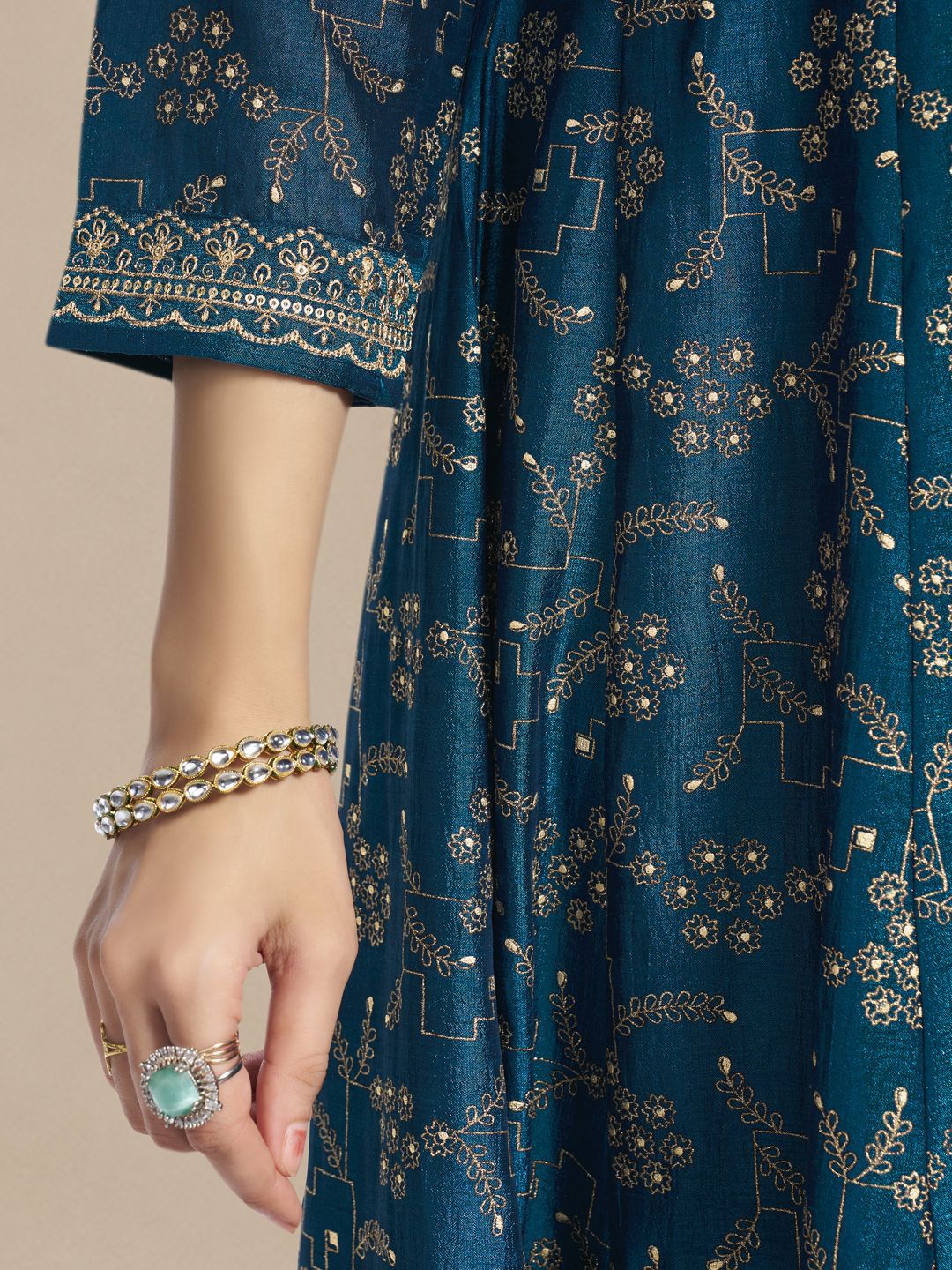 Label khoj Beautiful Anarkali kurta With Pant and Dupatta Set