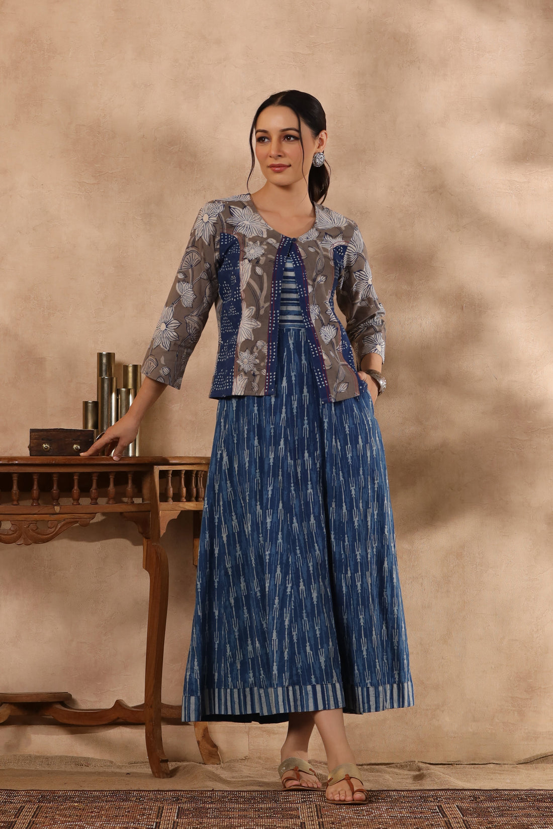 Shuddhi Grey and Indigo koti.