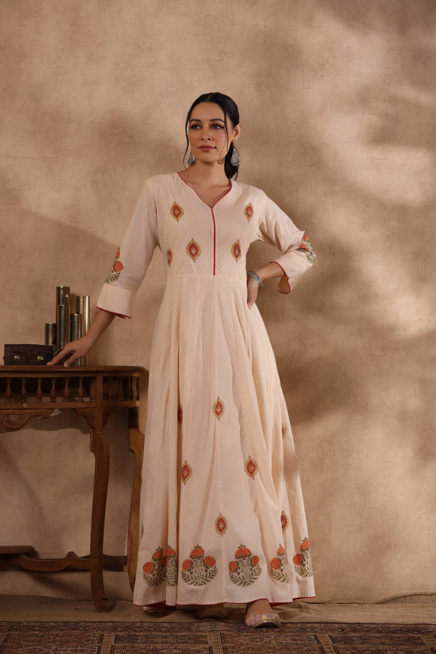 Shuddhi peach and orange long dress