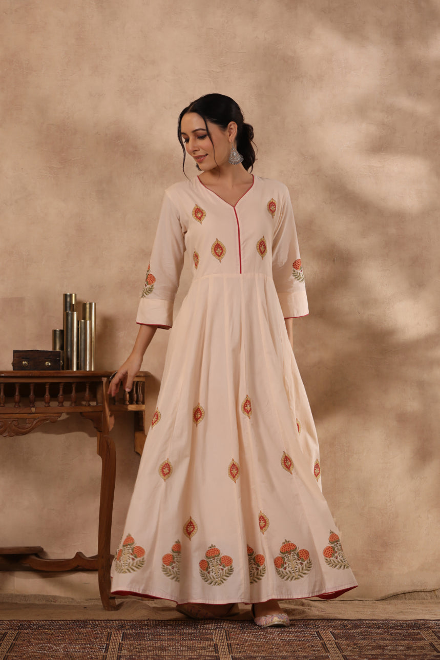 Shuddhi peach and orange long dress