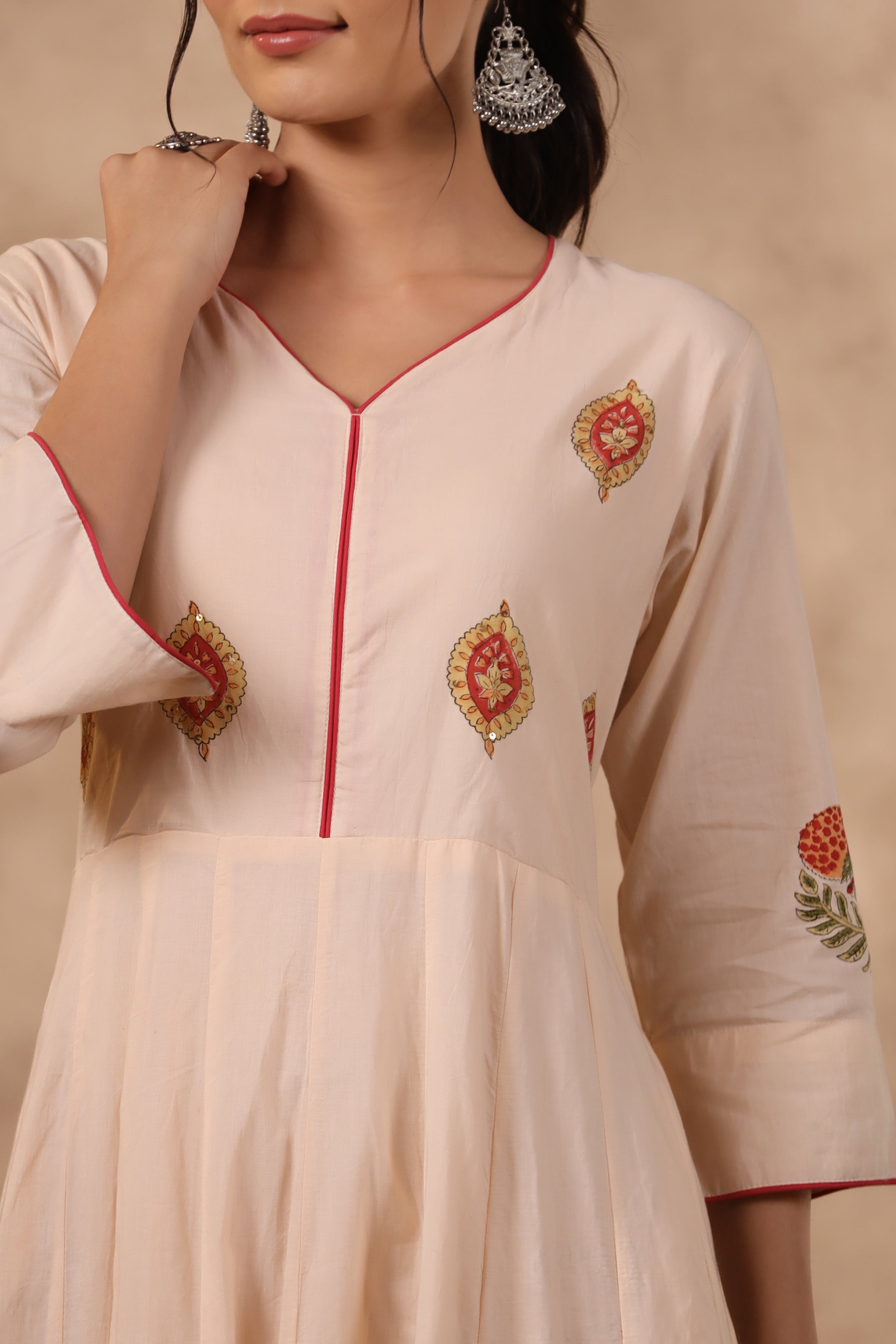 Shuddhi peach and orange long dress