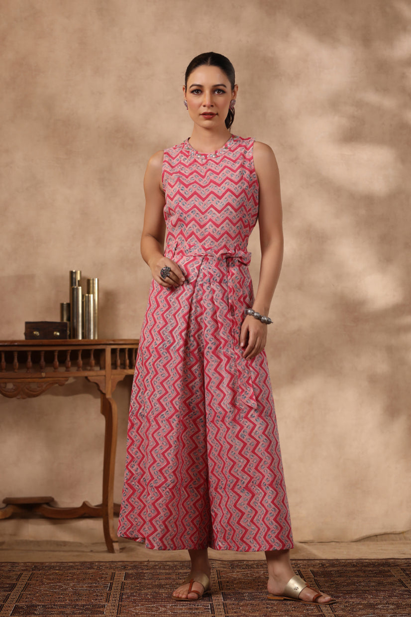 Shuddhi Pink Jumpsuit