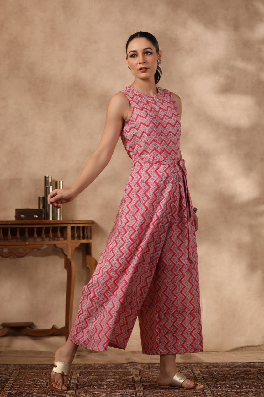 Shuddhi Pink Jumpsuit