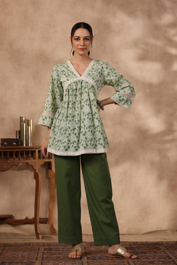 Shuddhi green color top