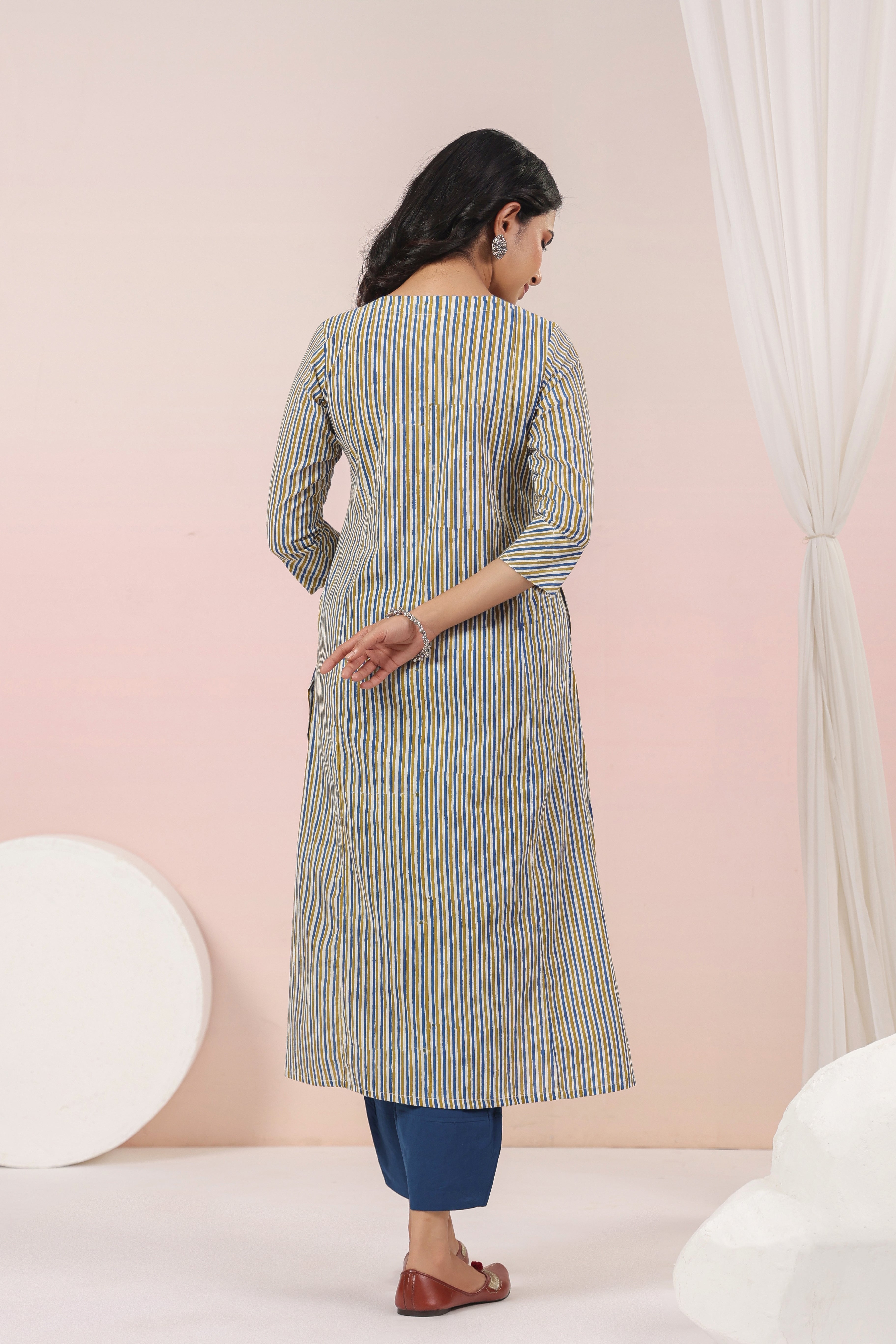 Shuddhi  Teal Green Semi Aline