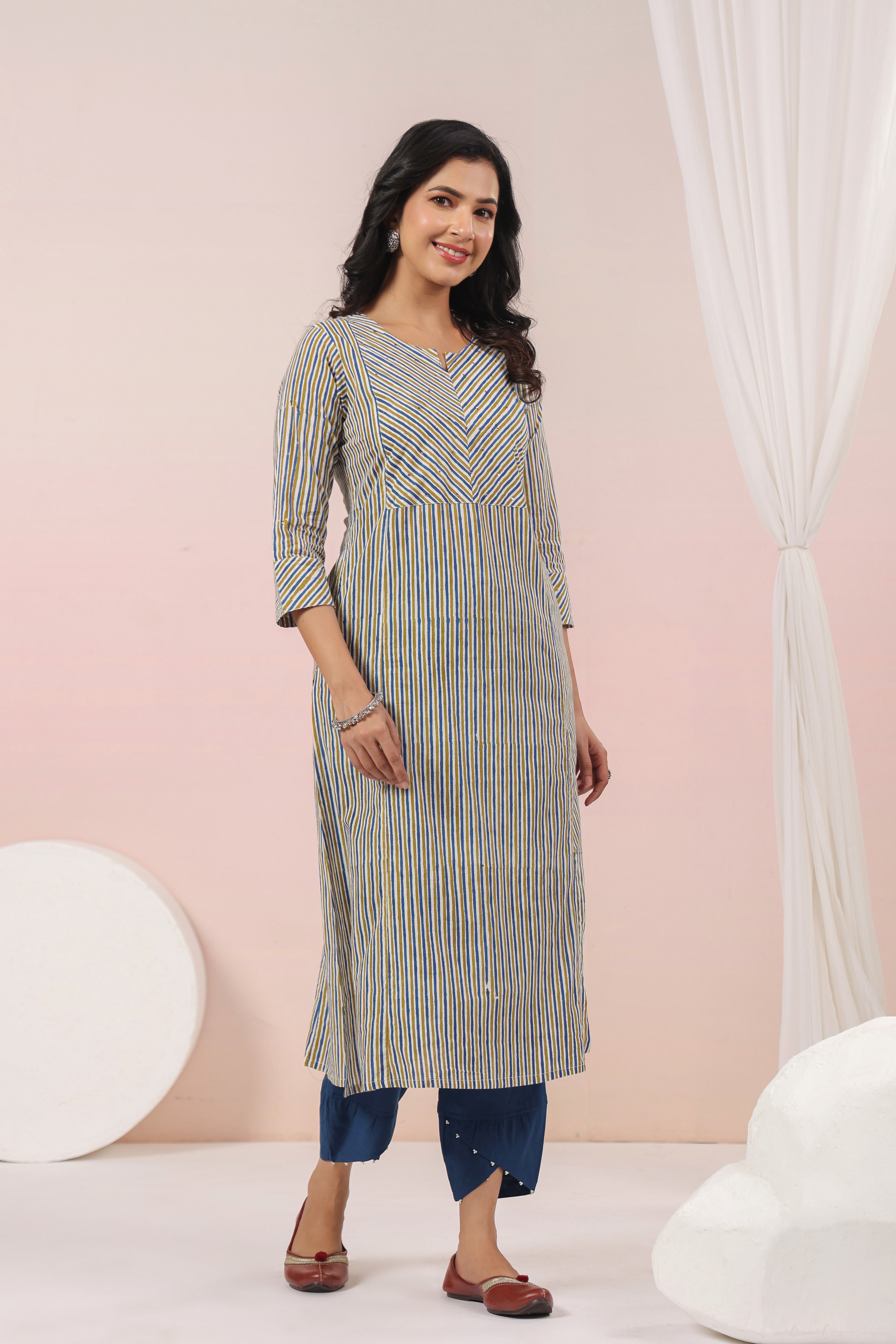 Shuddhi  Teal Green Semi Aline