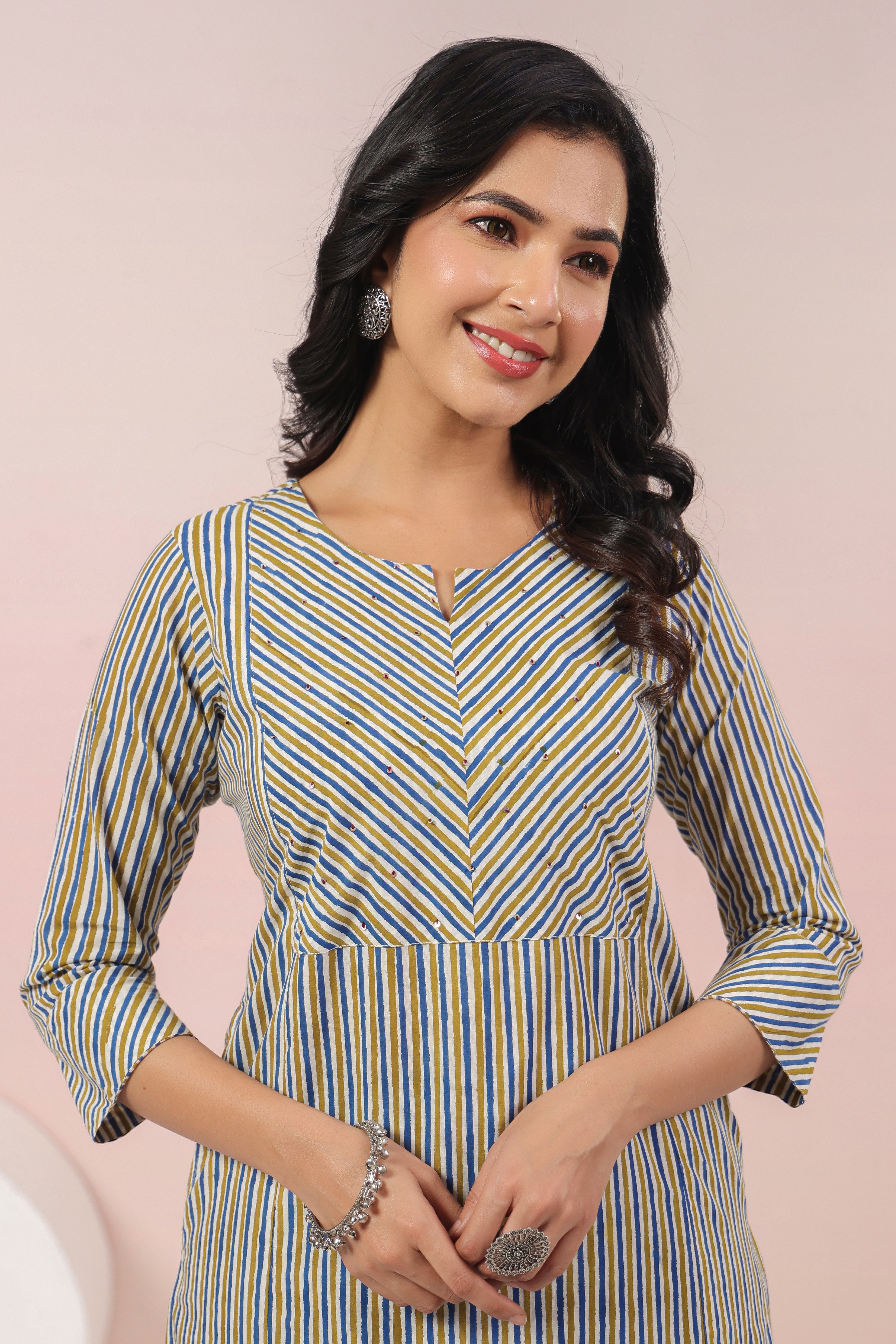 Shuddhi  Teal Green Semi Aline