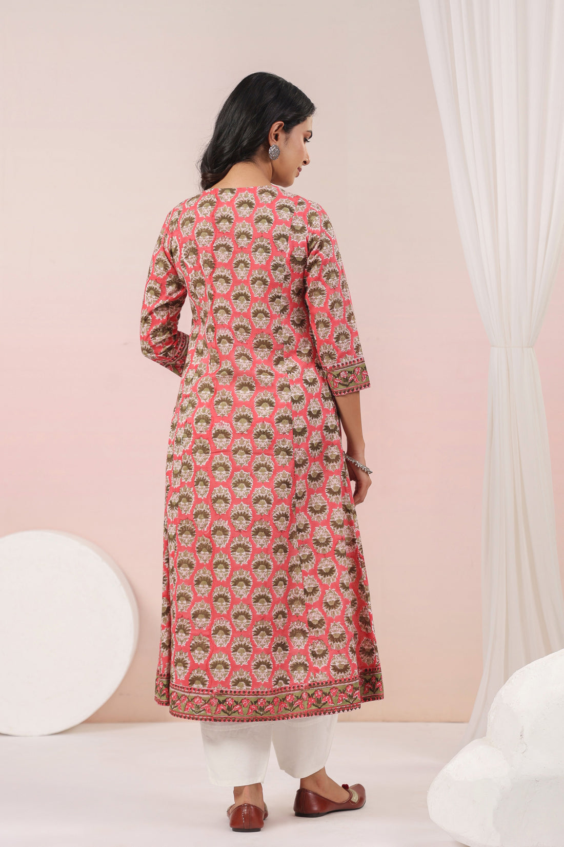 Shuddhi carrot pink aline kurta
