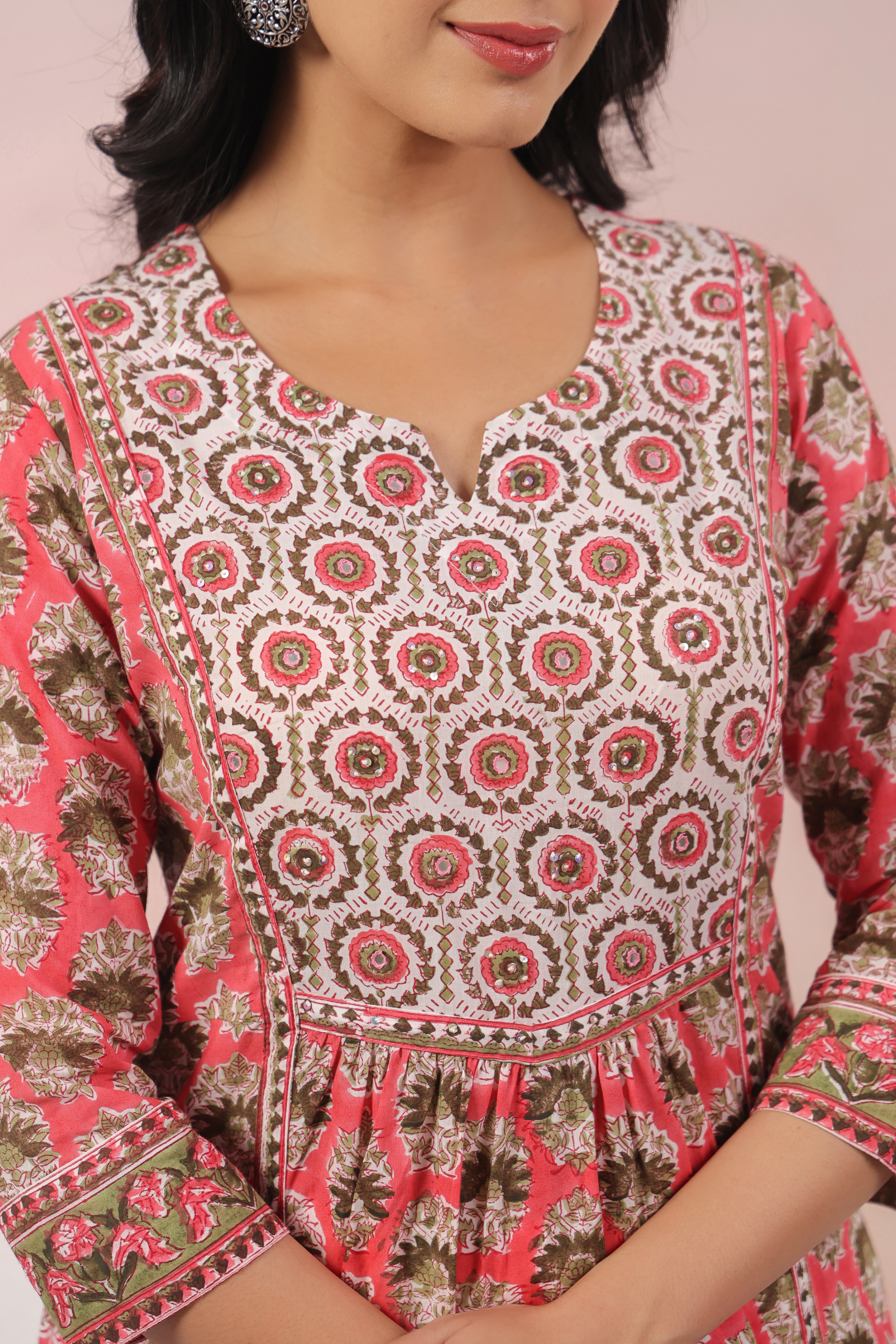 Shuddhi carrot pink aline kurta