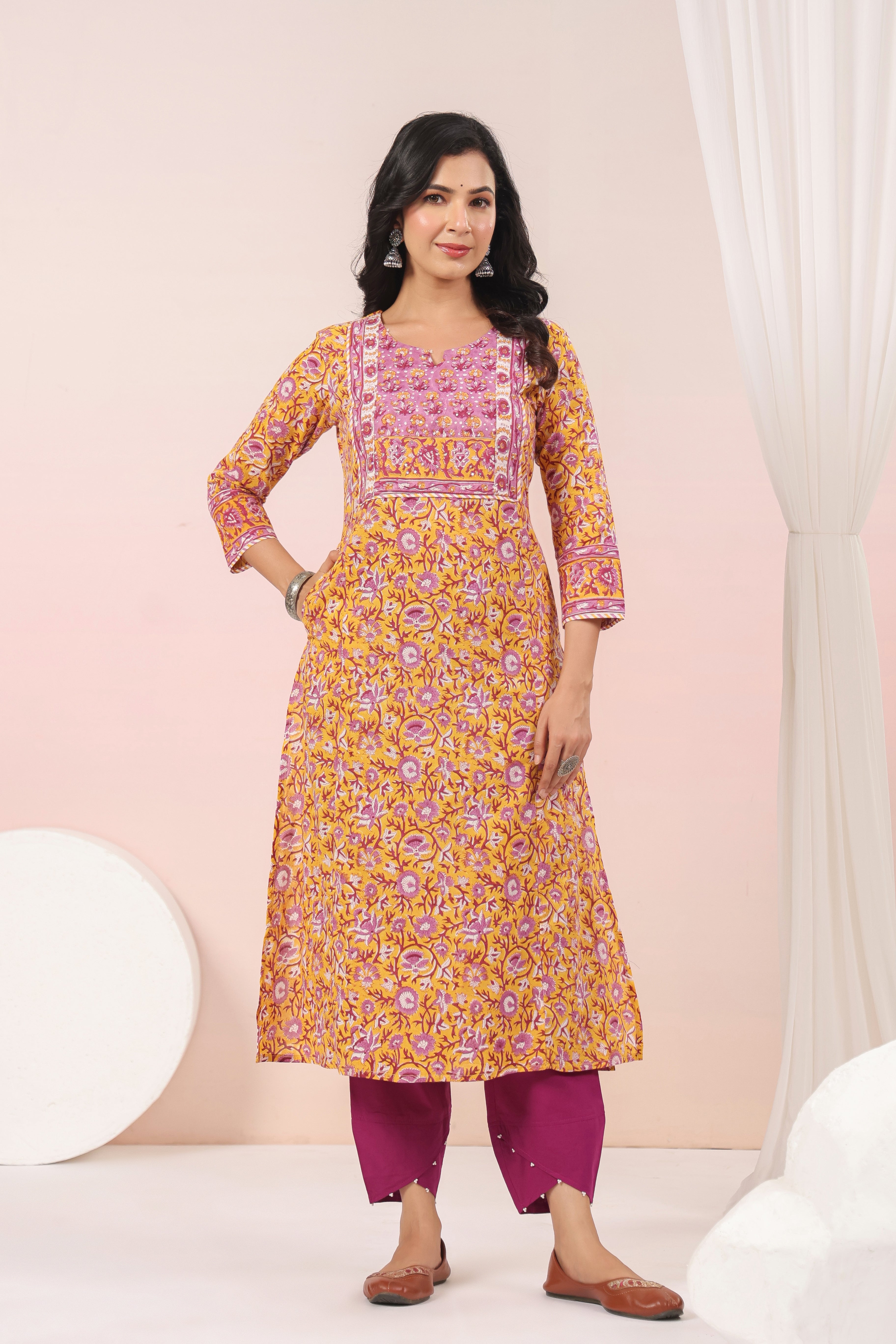 Shuddhi Yellow Kurta and Duppatta Set