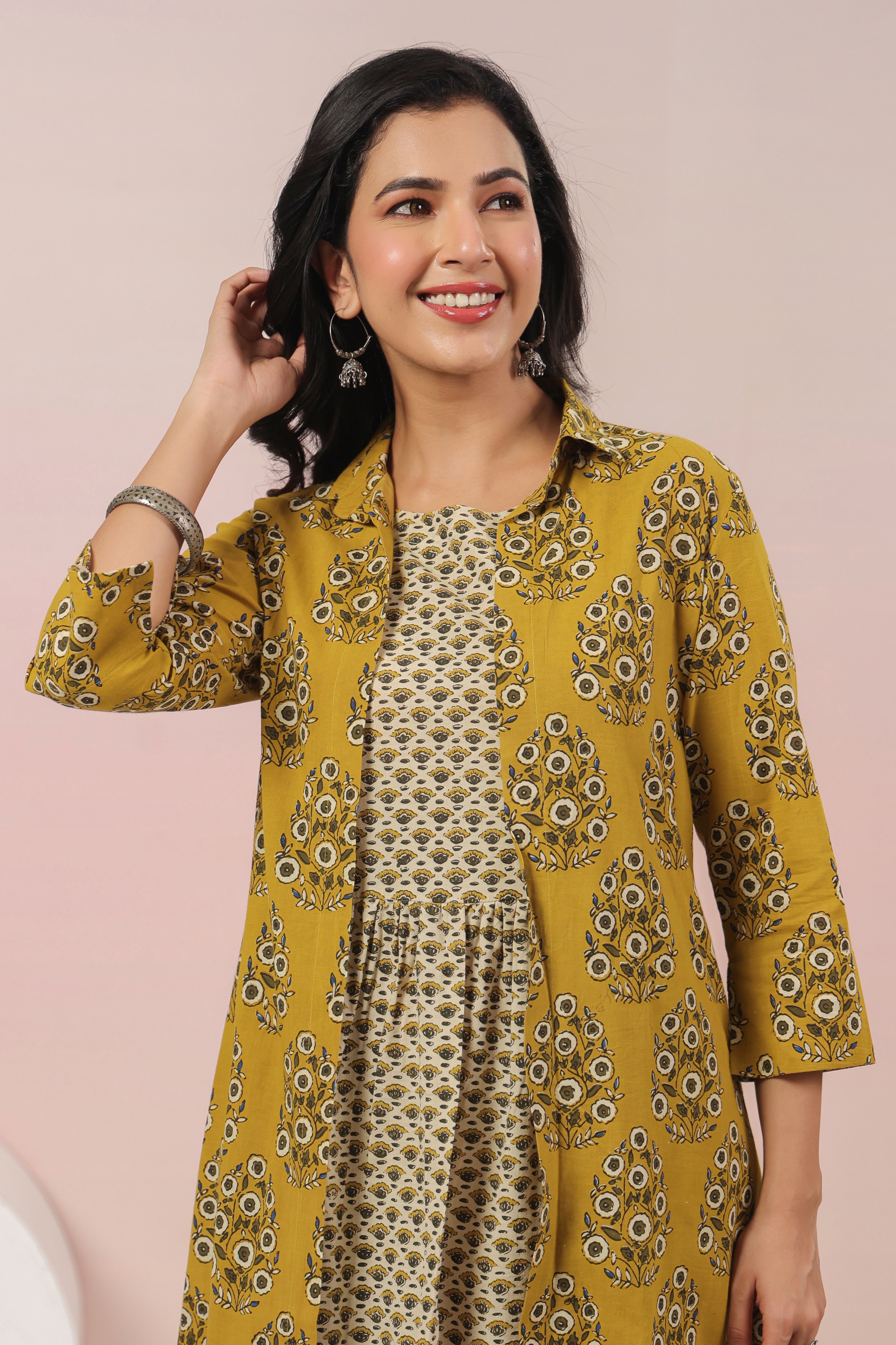 Shuddhi mustard double dress