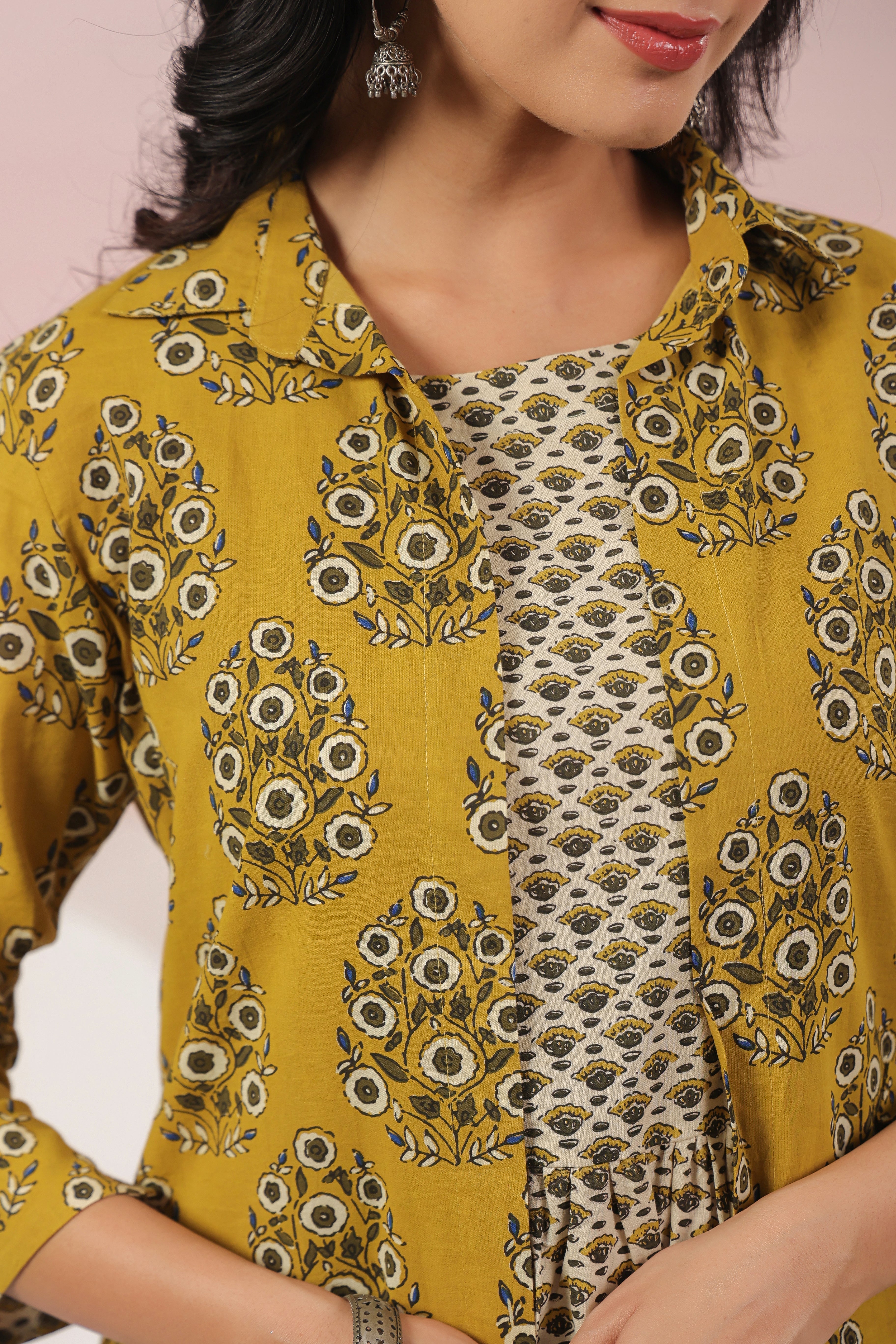 Shuddhi mustard double dress