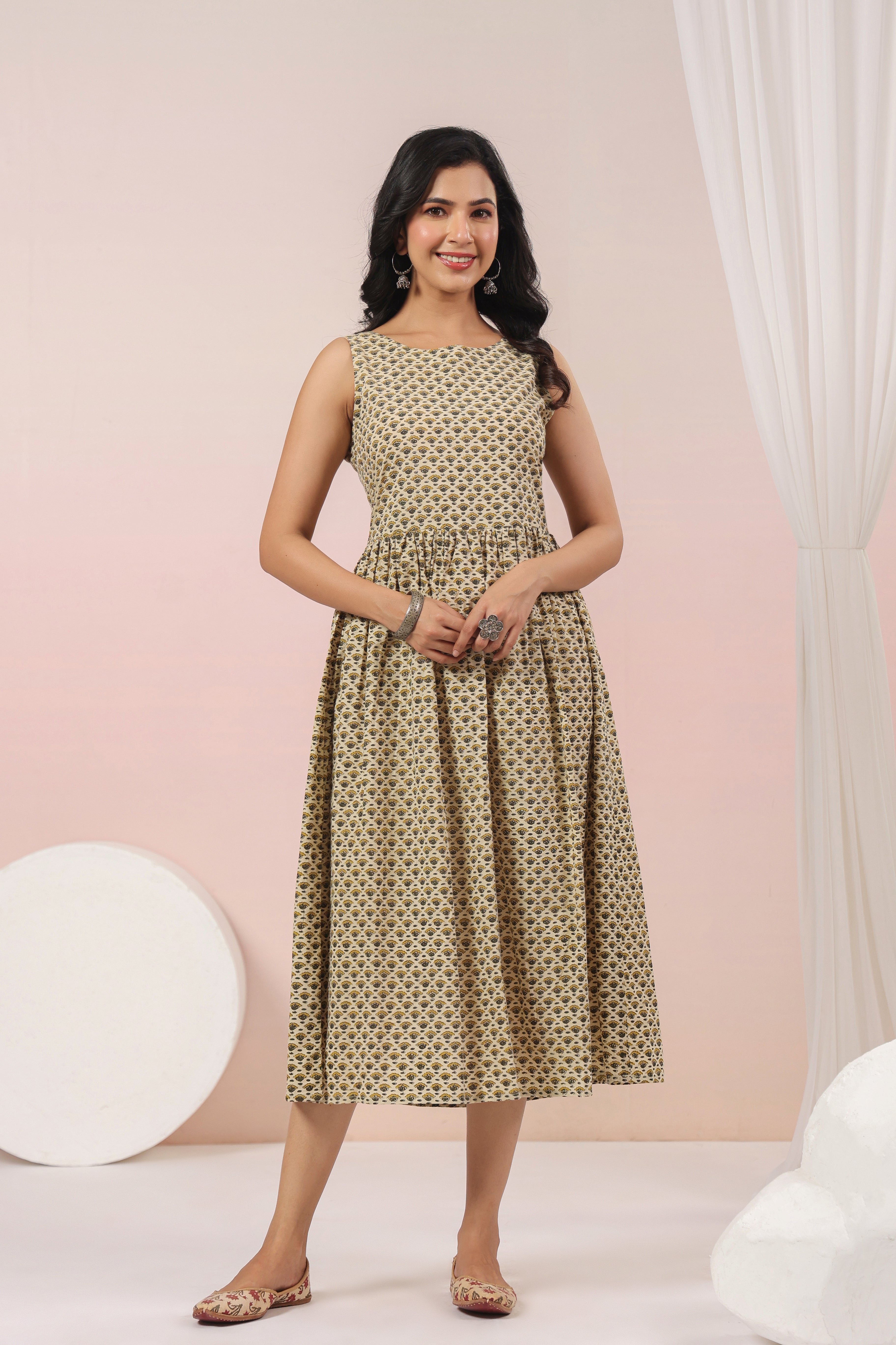 Shuddhi mustard double dress