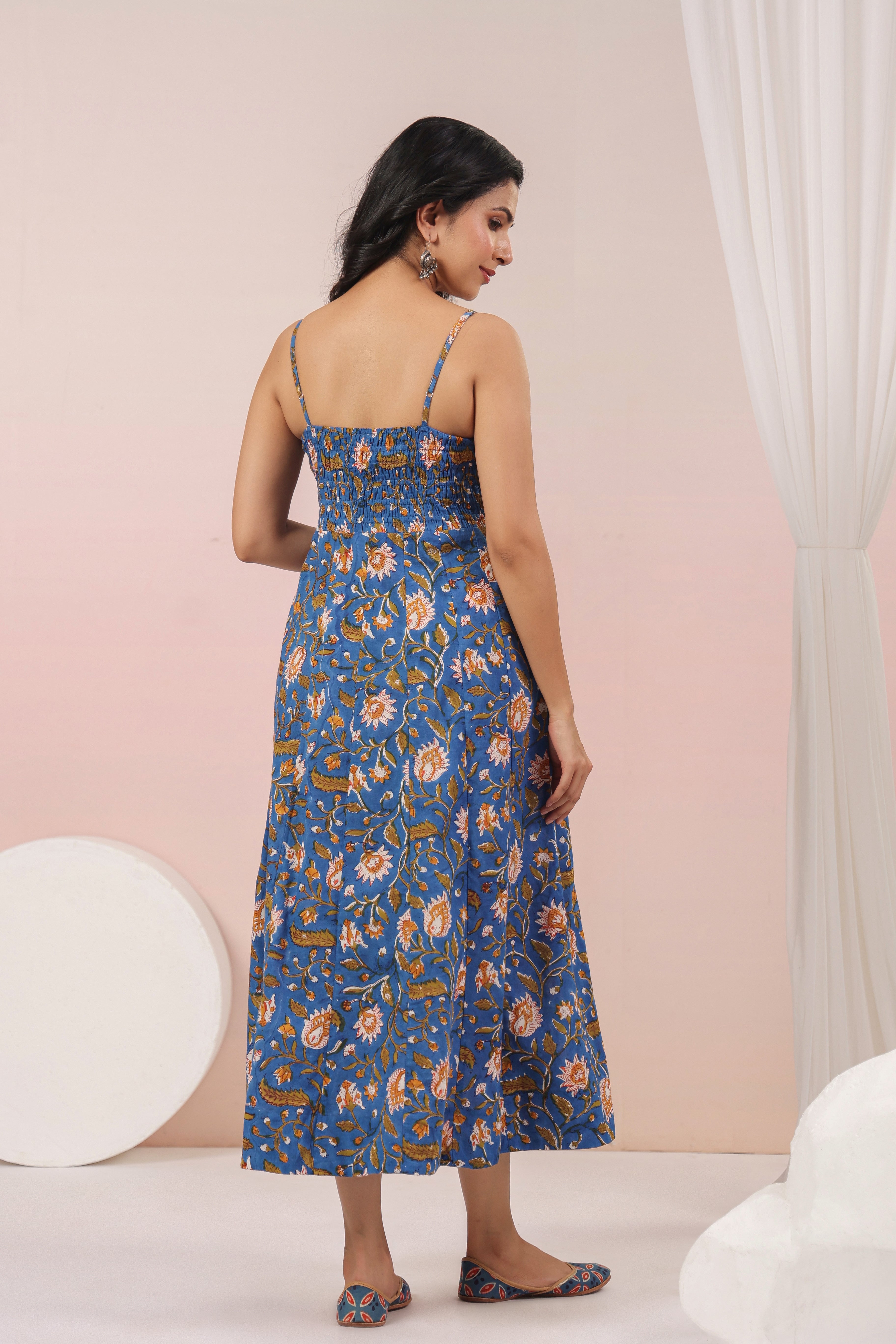 Shuddhi Blue Spaghetti Dress