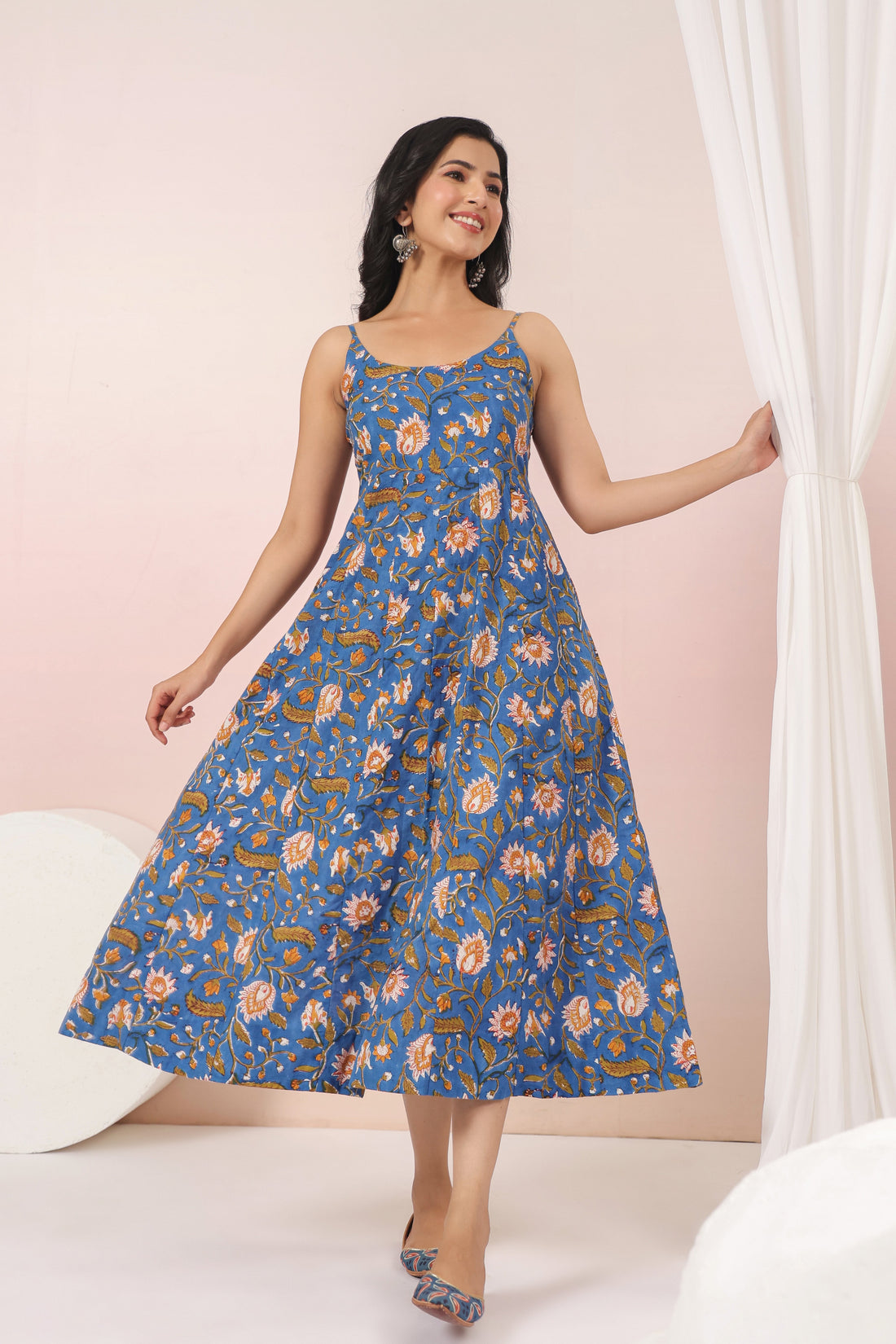 Shuddhi Blue Spaghetti Dress