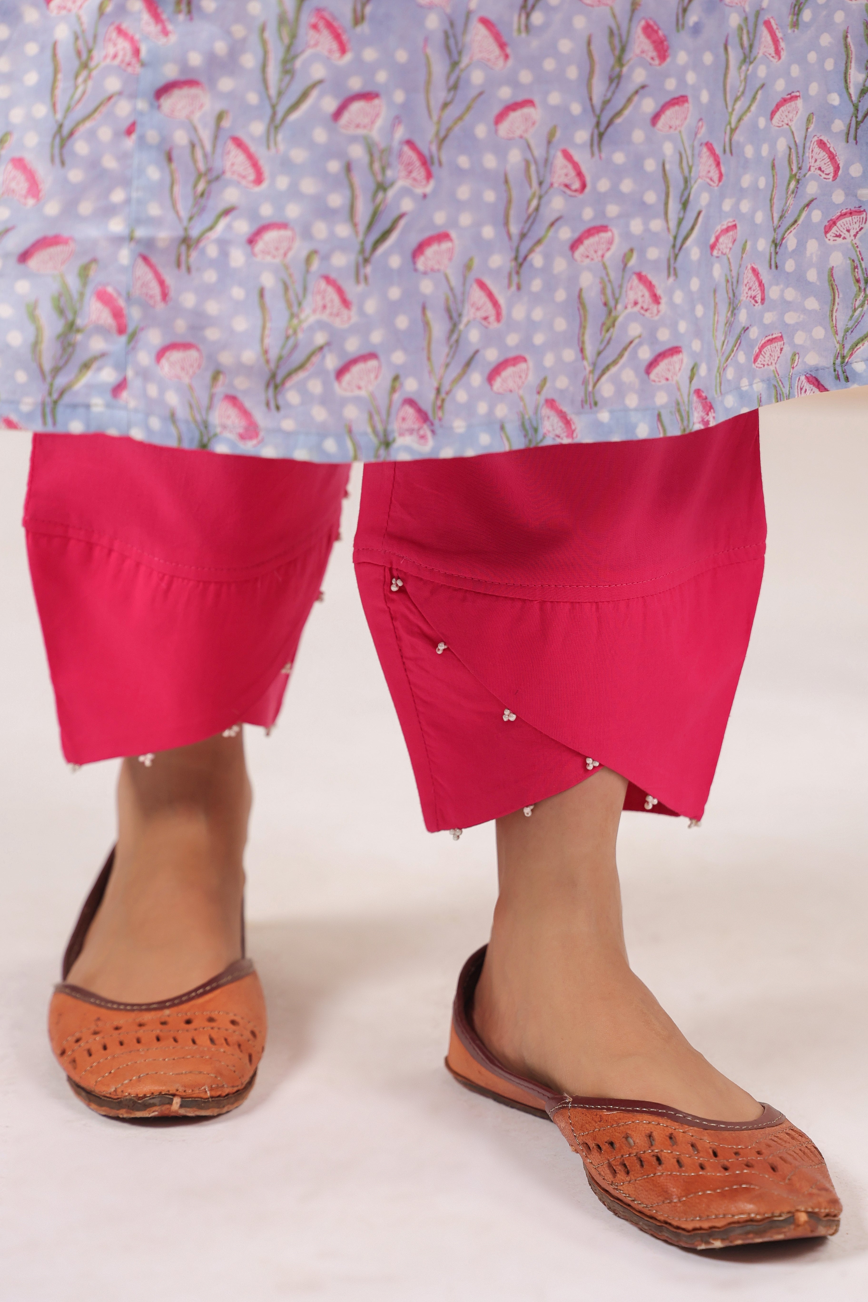 Shuddhi Blue and Pink Kurta and Duppatta Set