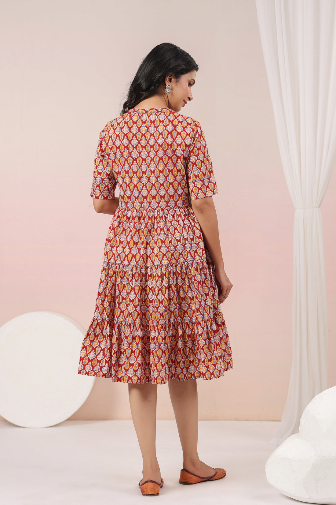 Shuddhi red tier dress