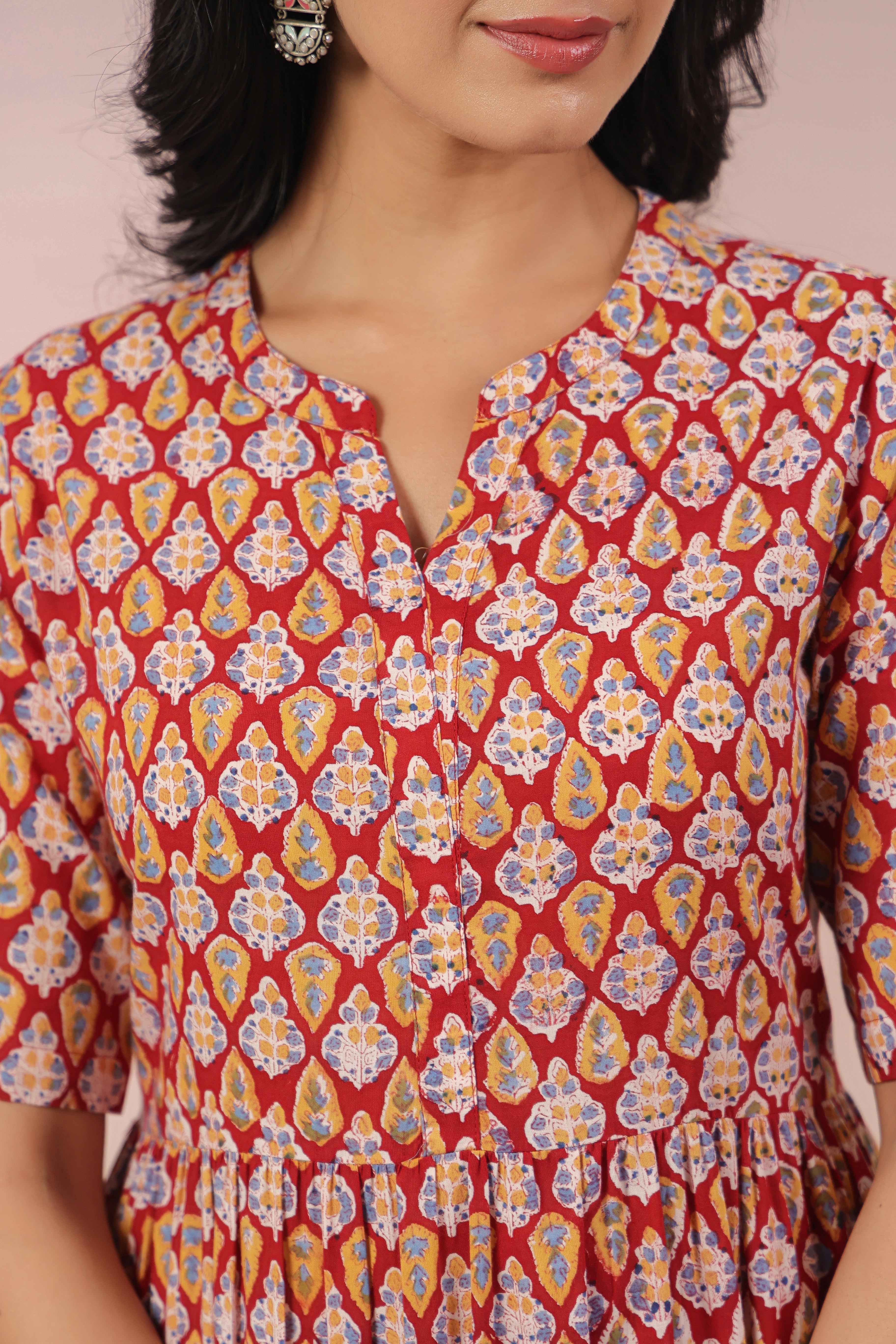 Shuddhi red tier dress