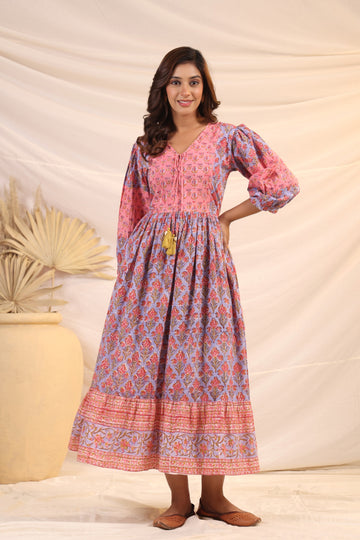 Shuddhi violet and pink bohemian dress