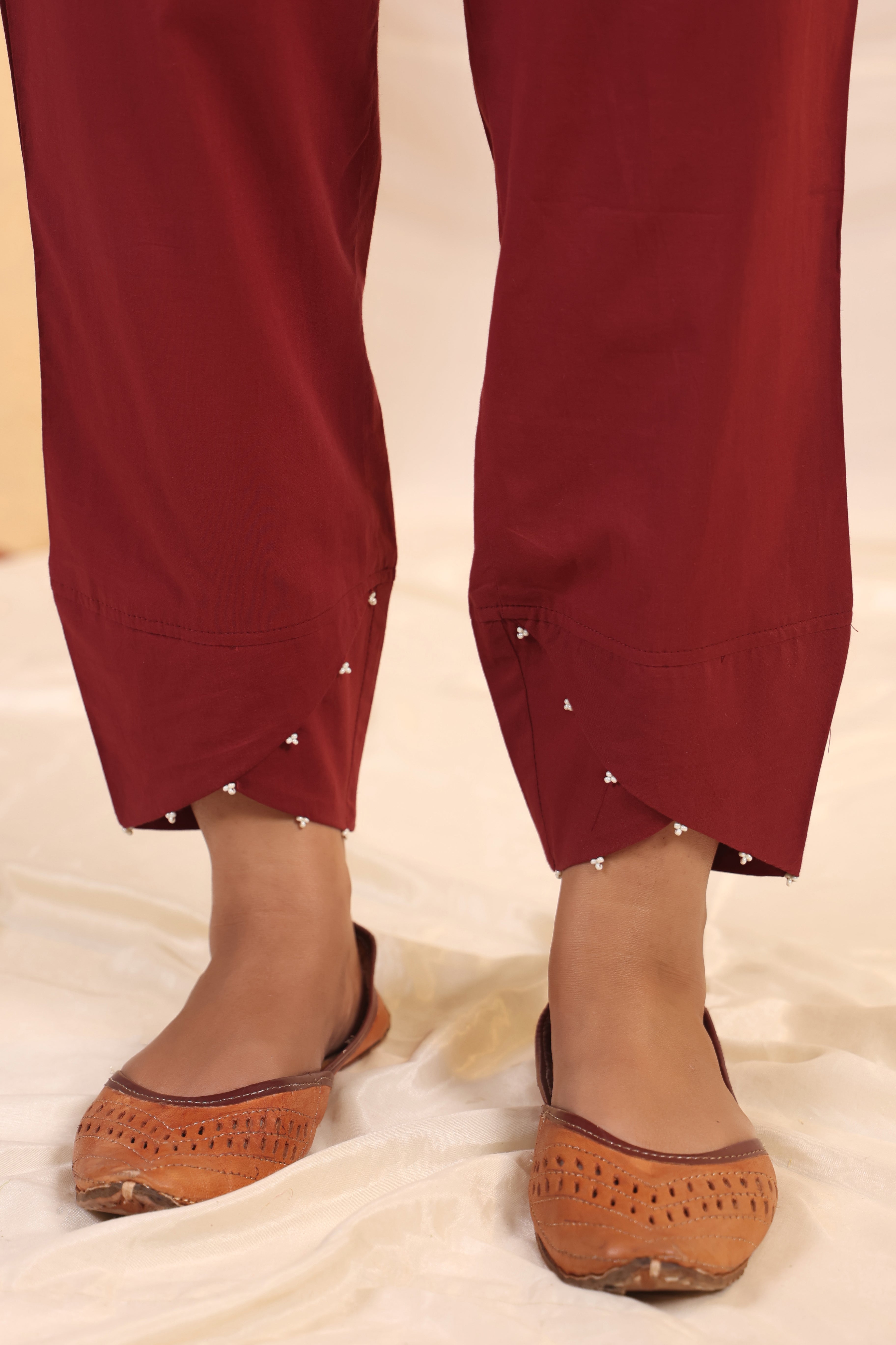 Shuddhi Peach and White Shirt