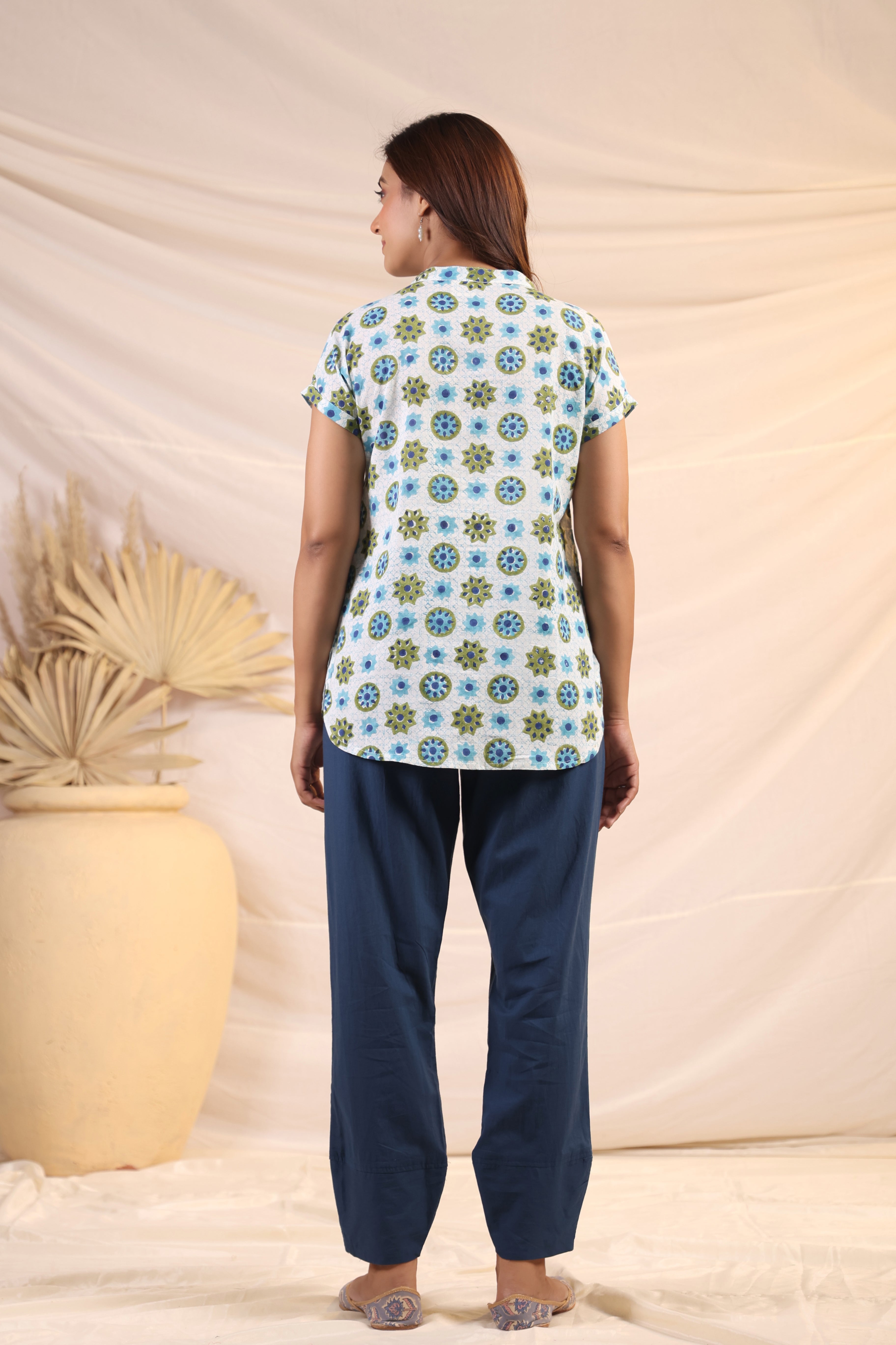 Shuddhi White and Blue Shirt