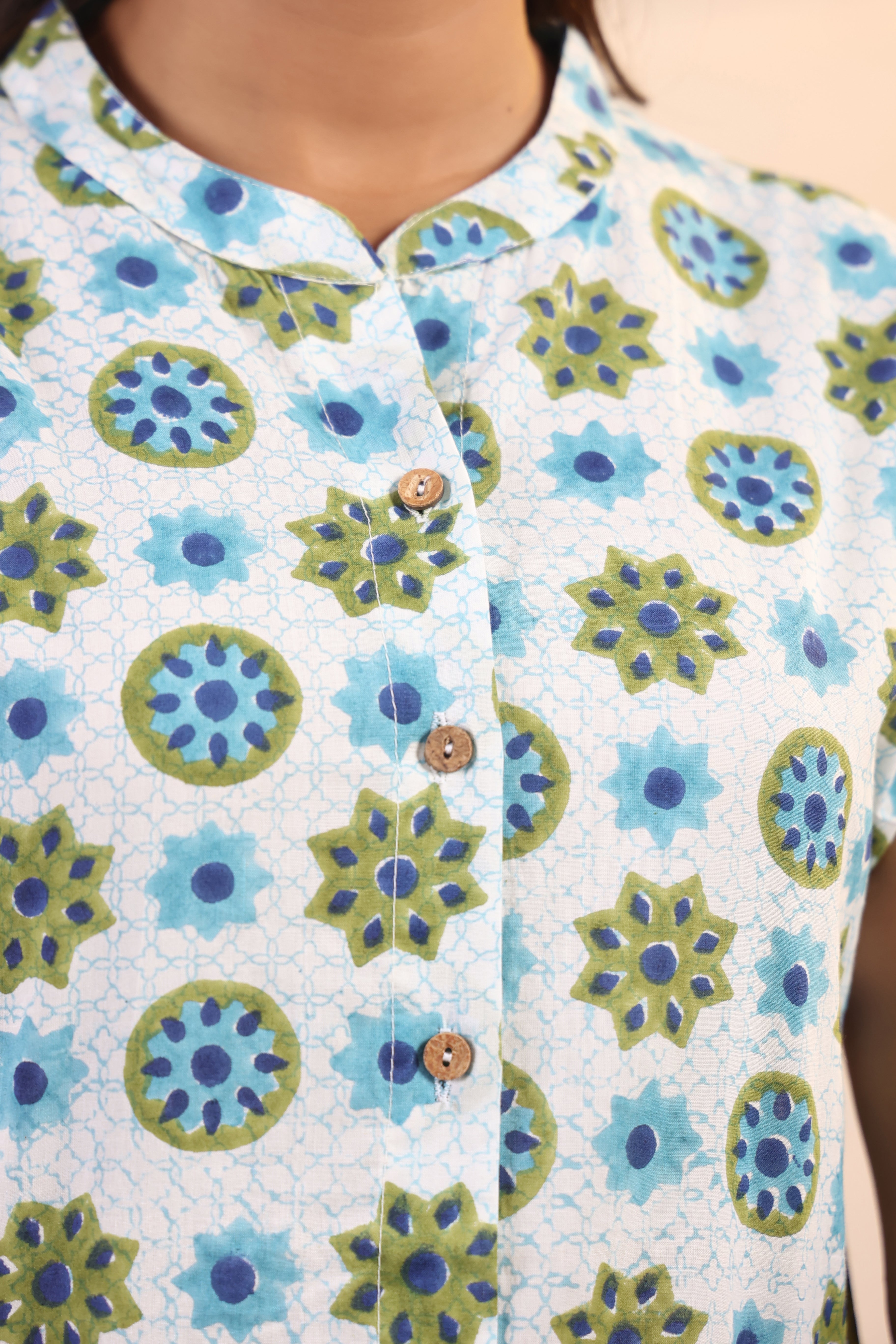 Shuddhi White and Blue Shirt