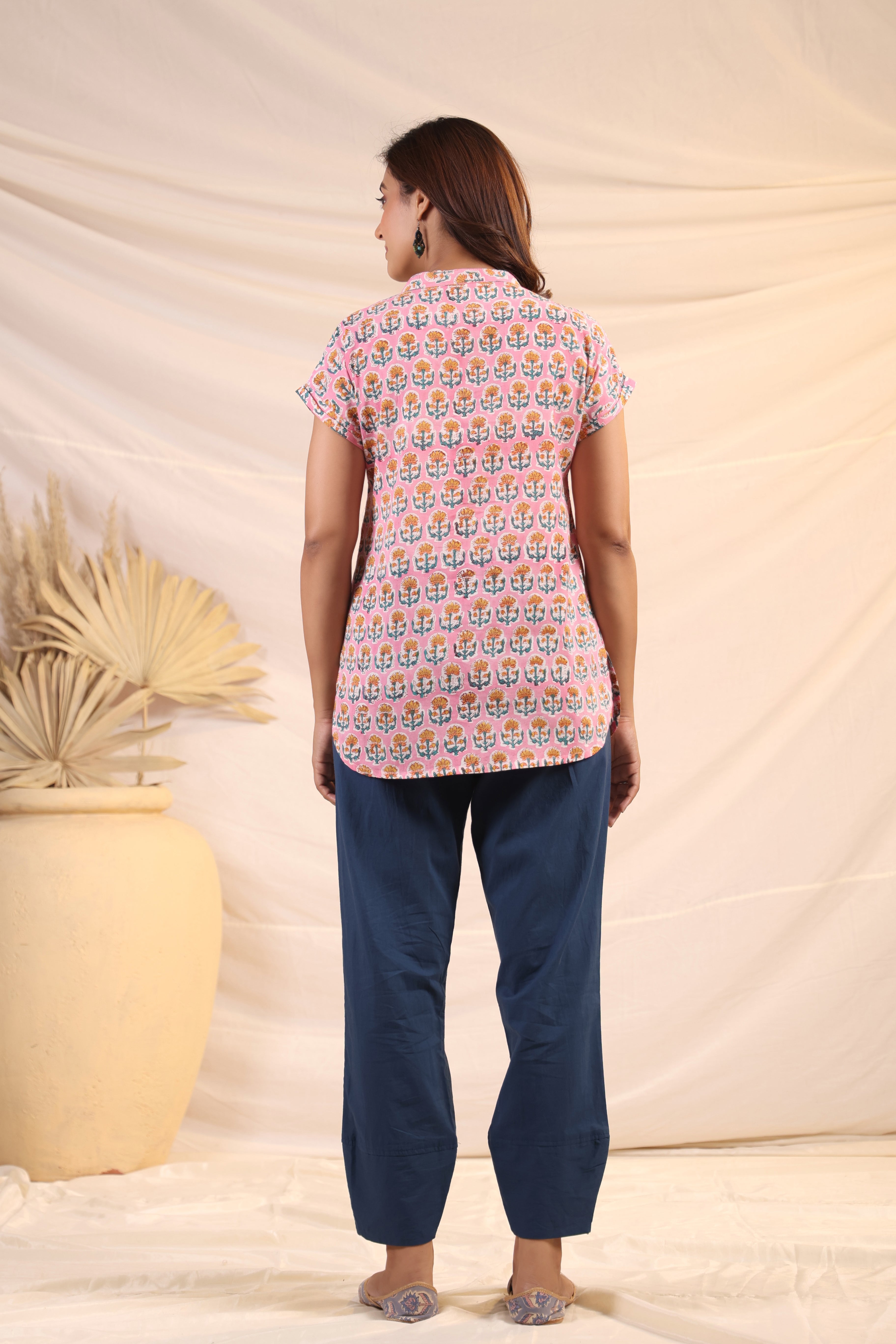 Shuddhi Pink and Yellow Shirt