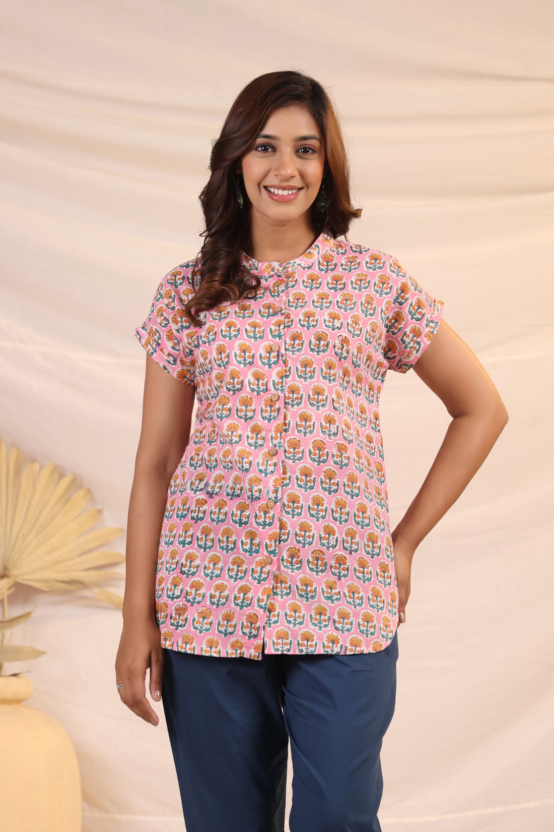 Shuddhi Pink and Yellow Shirt