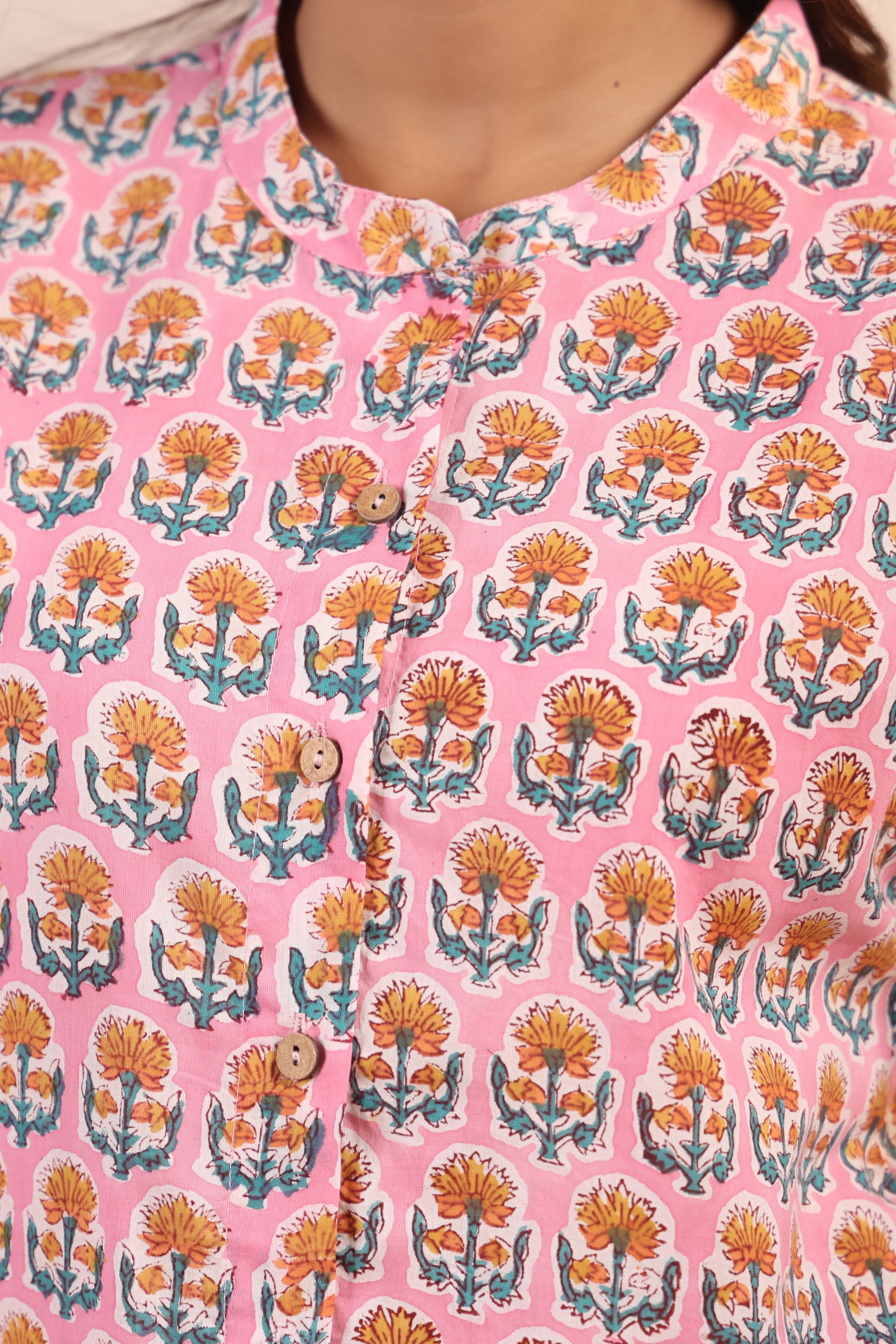Shuddhi Pink and Yellow Shirt