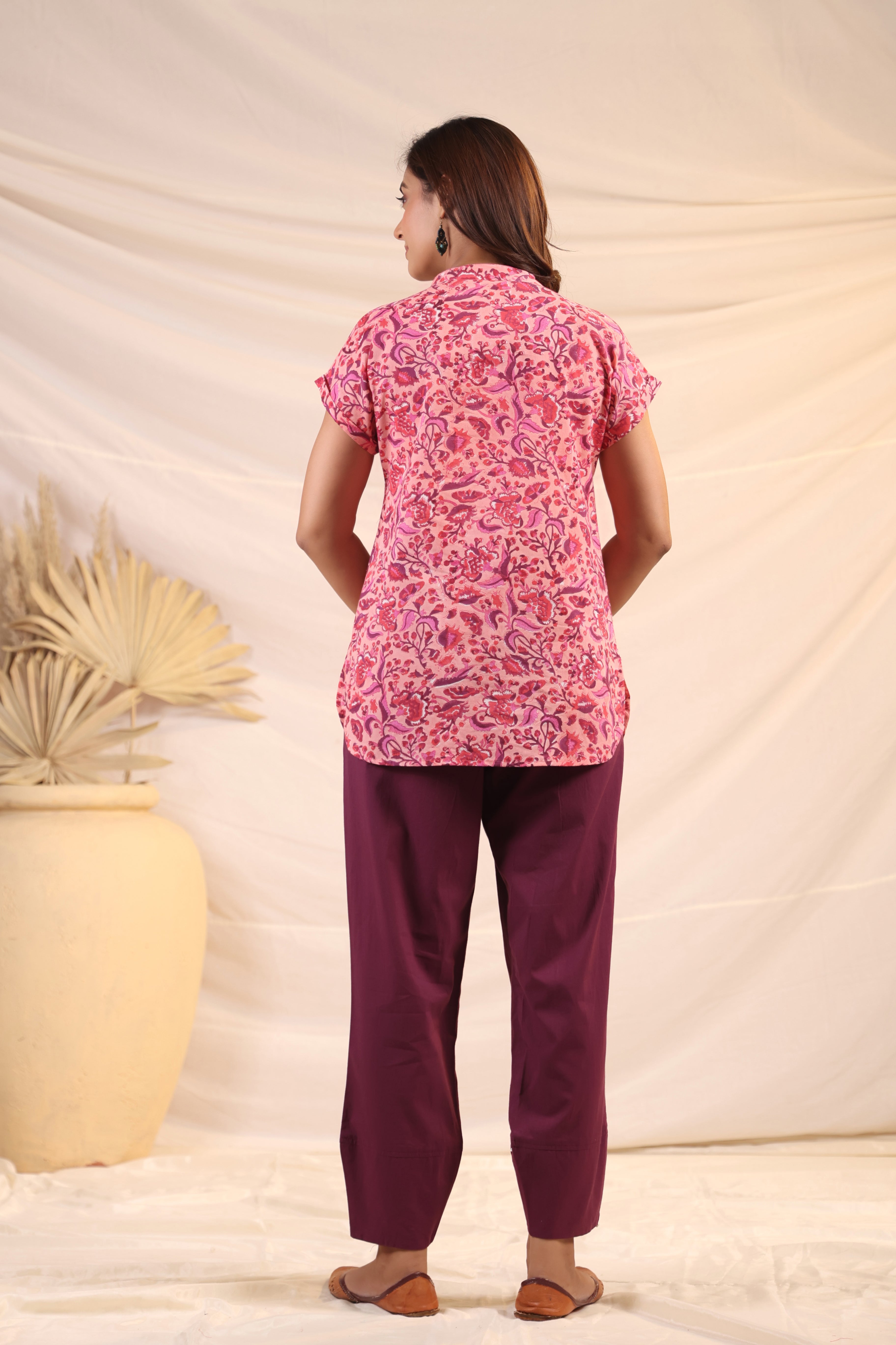 Shuddhi  Peach and Pink Shirt