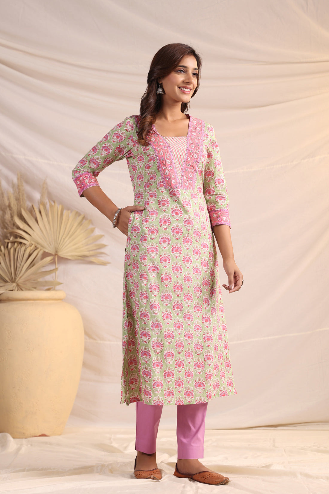 Shuddhi  Green and Purple Kurta