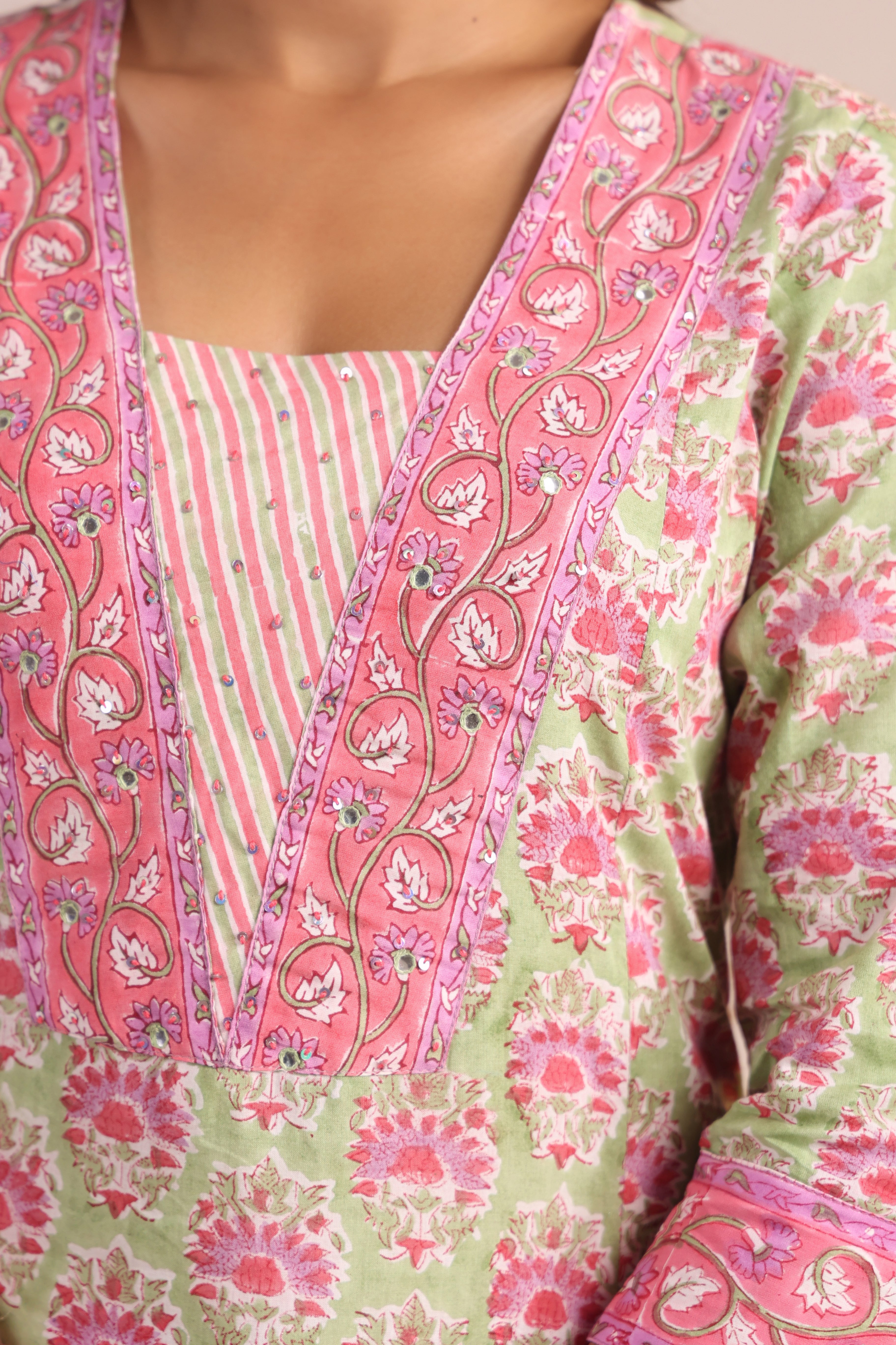 Shuddhi  Green and Purple Kurta