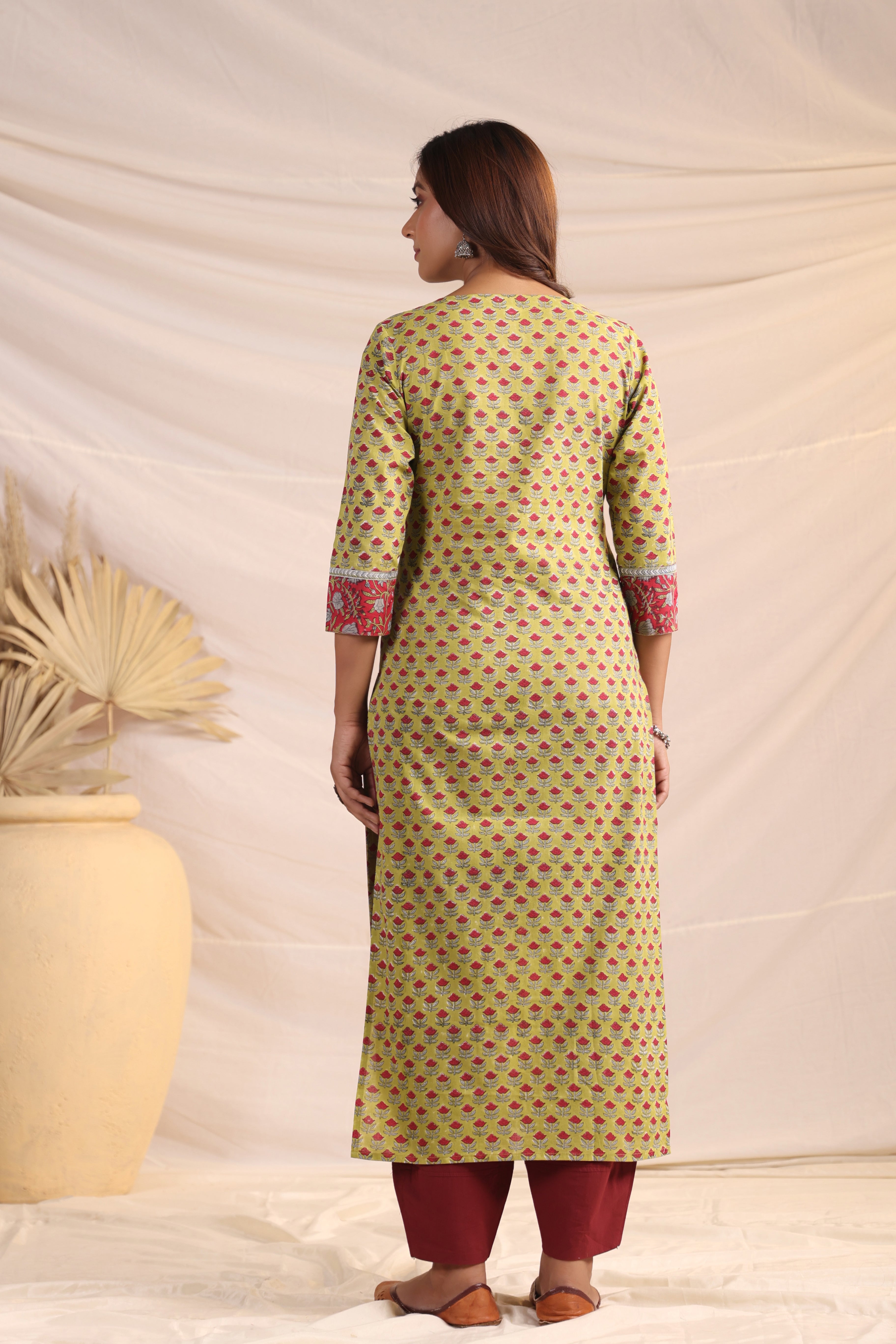 Shuddhi  Green and Pink Kurta