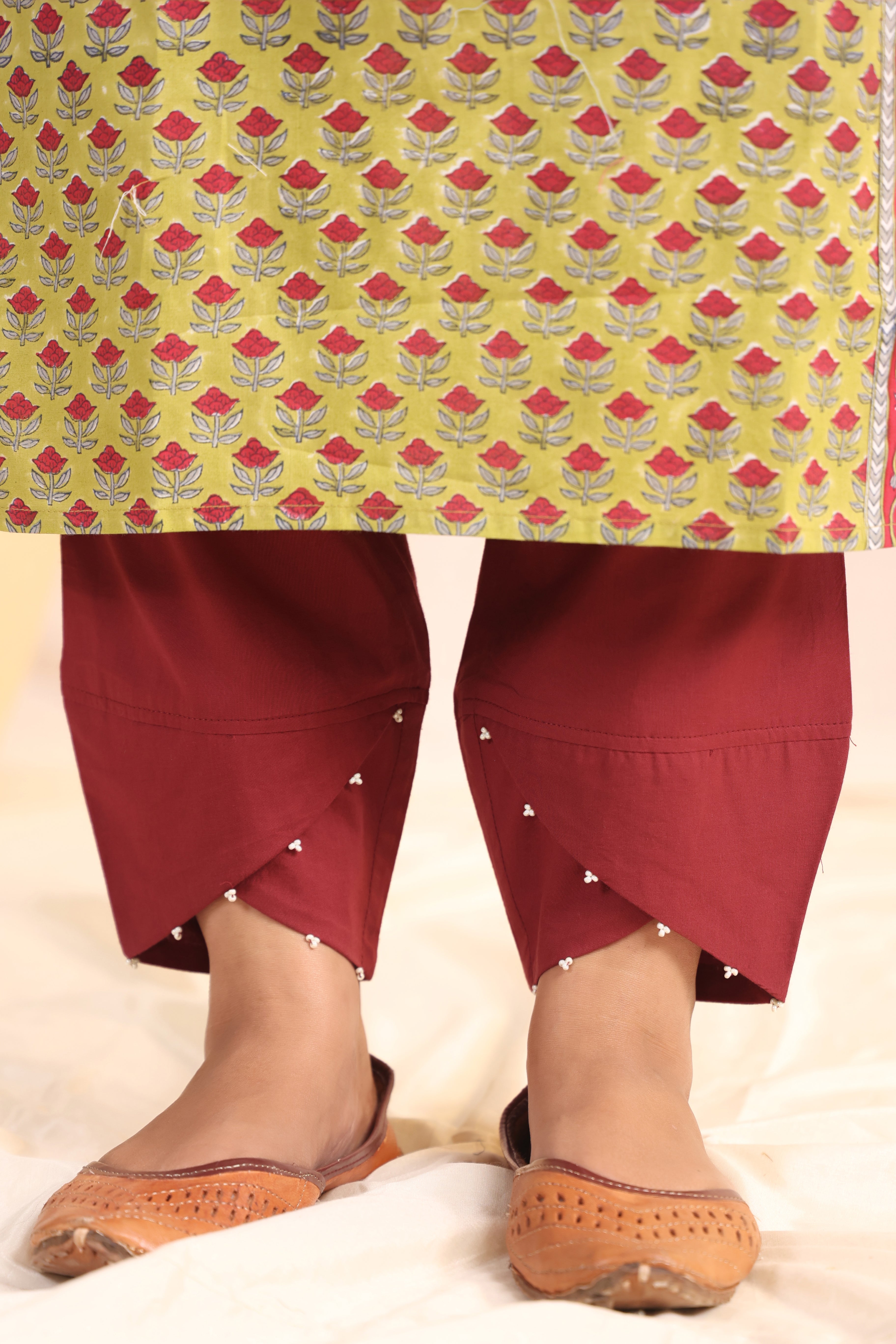 Shuddhi  Green and Pink Kurta