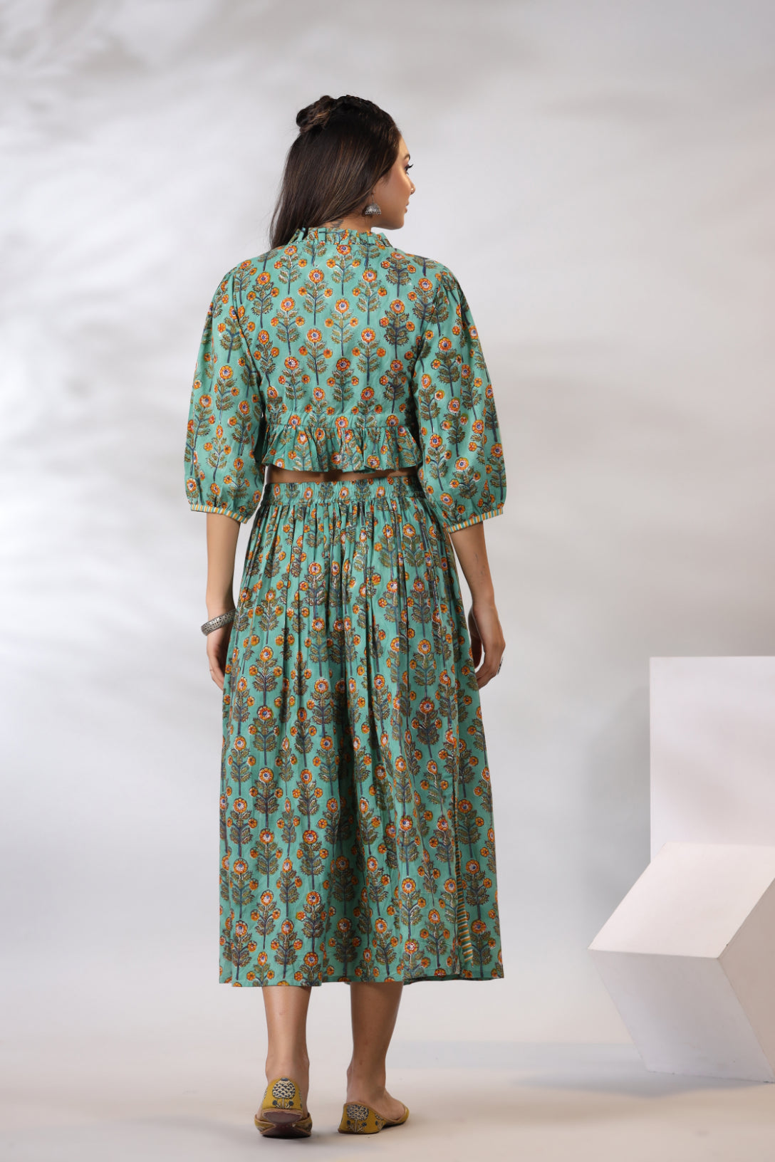 Emerald Green Skirt-Top Set