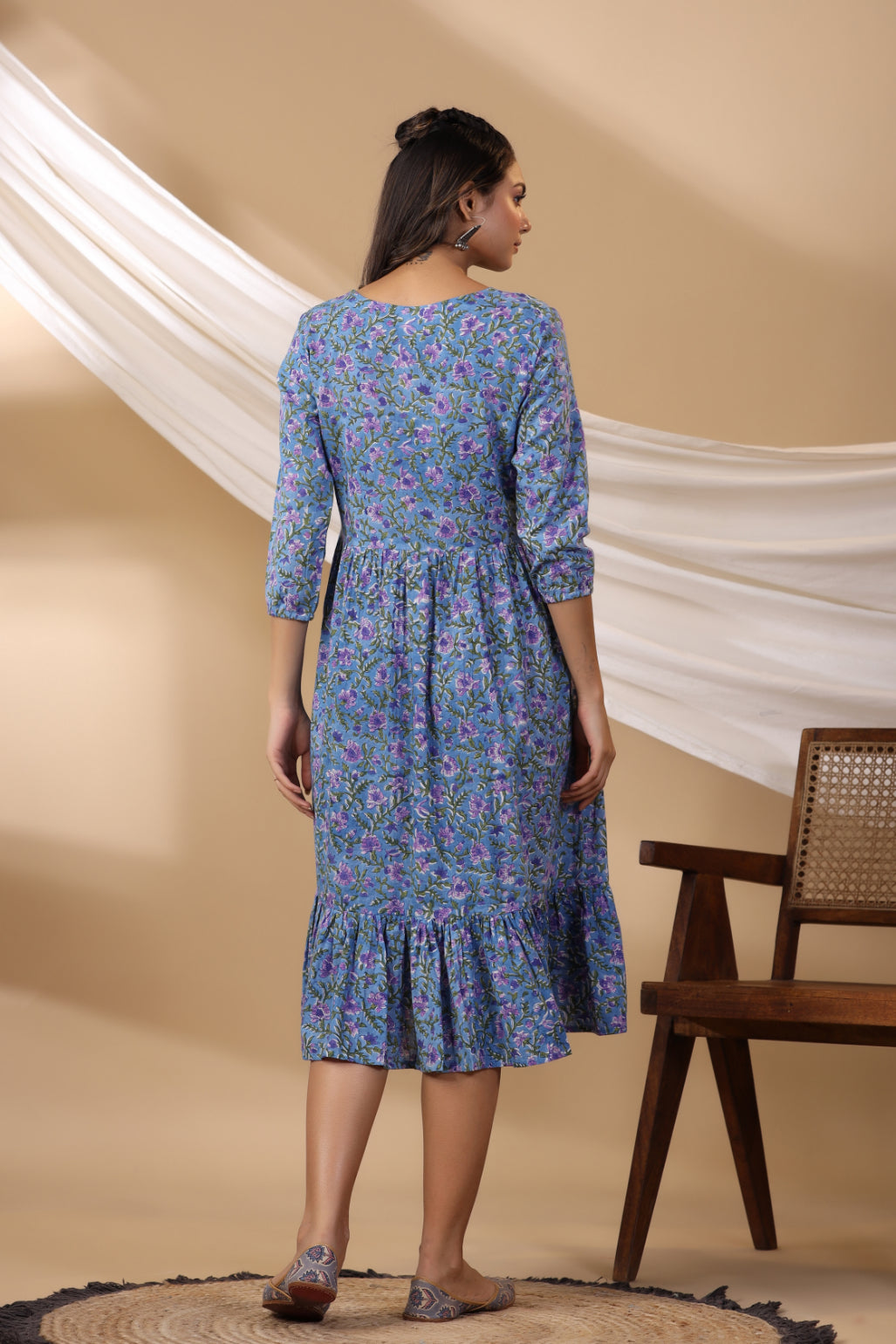 Cyan Blue Tier Dress